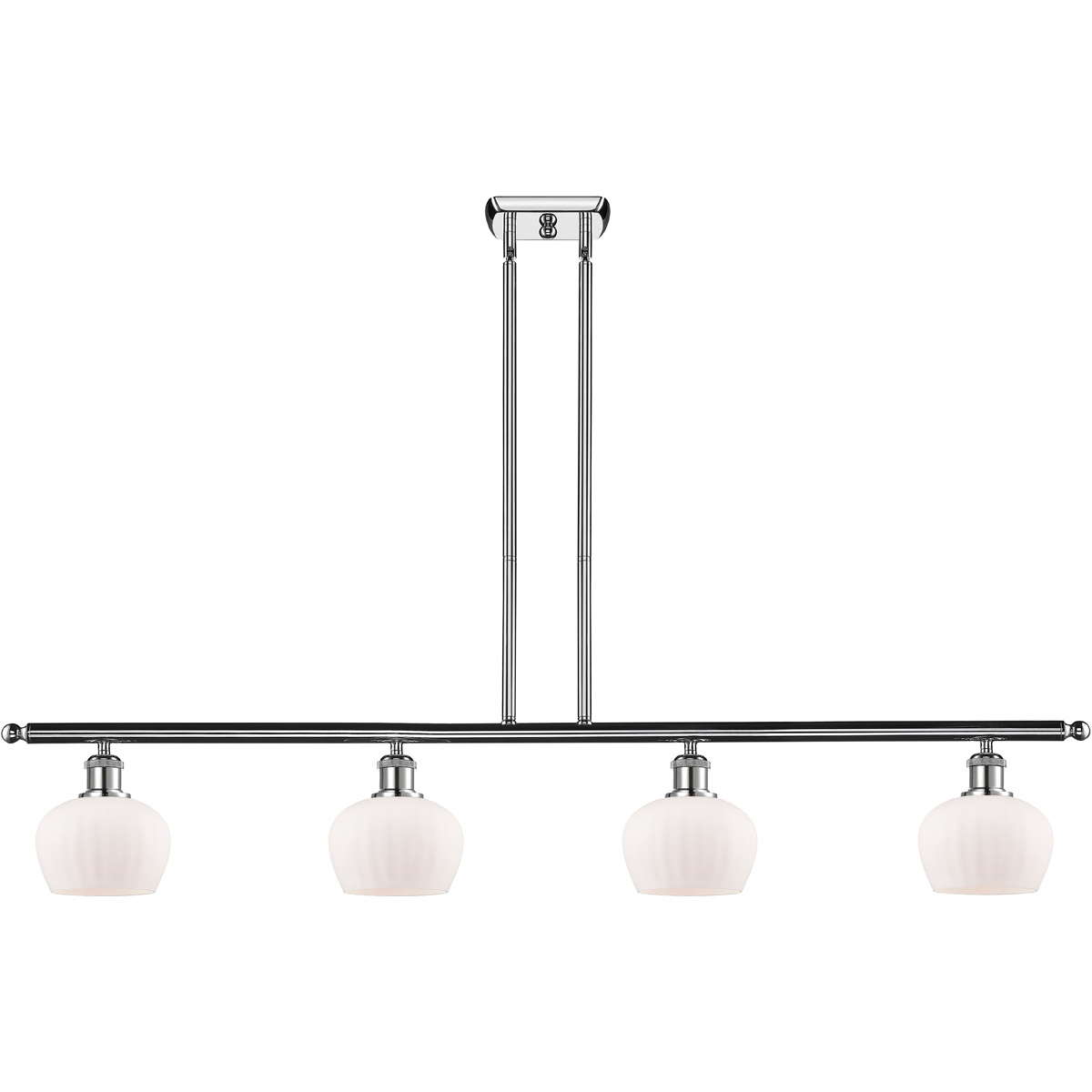 Ballston Fenton LED 48 inch Polished Chrome Island Light Ceiling Light in Matte White Glass, Ballston