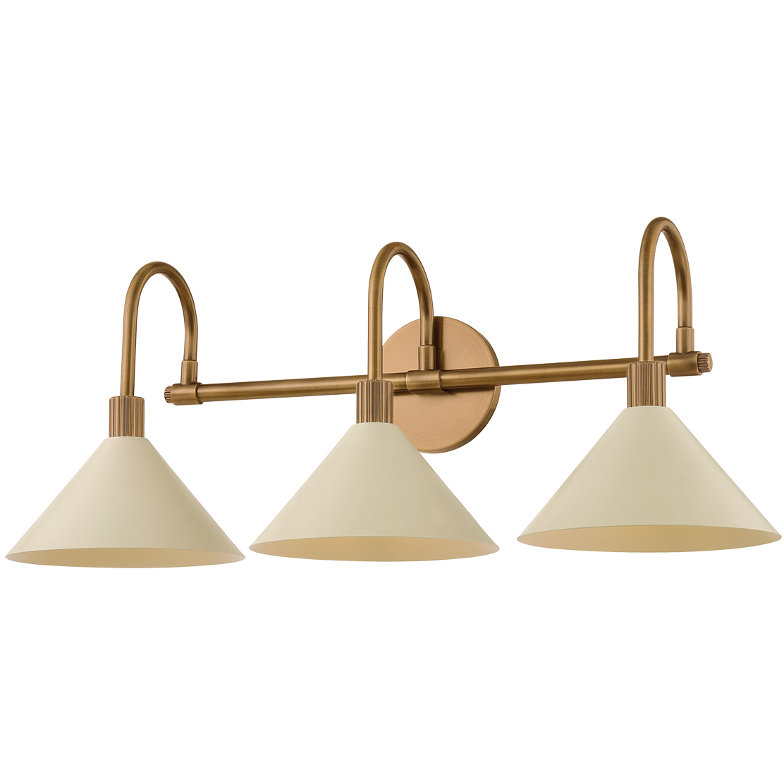 Jovani 3 Light 25.5 inch Patina Brass and Soft Sand Bath and Vanity Wall Light