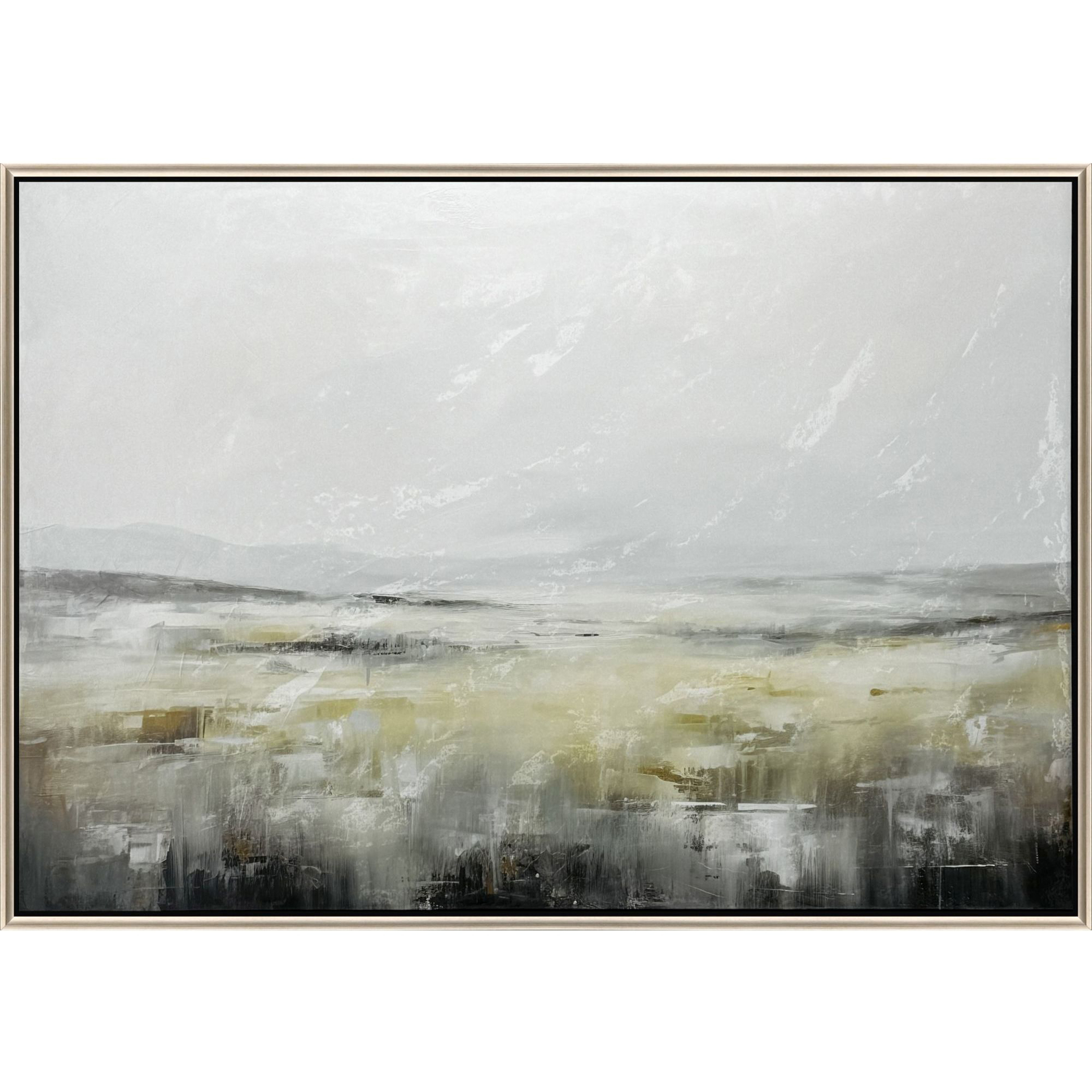 November Beige and Black and Neutral and Yellow Canvas