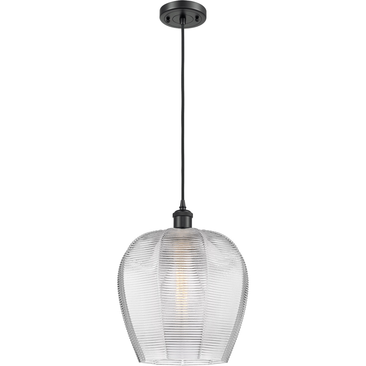 Ballston Norfolk 1 Light 12 inch Matte Black Mini Pendant Ceiling Light in Clear Glass
