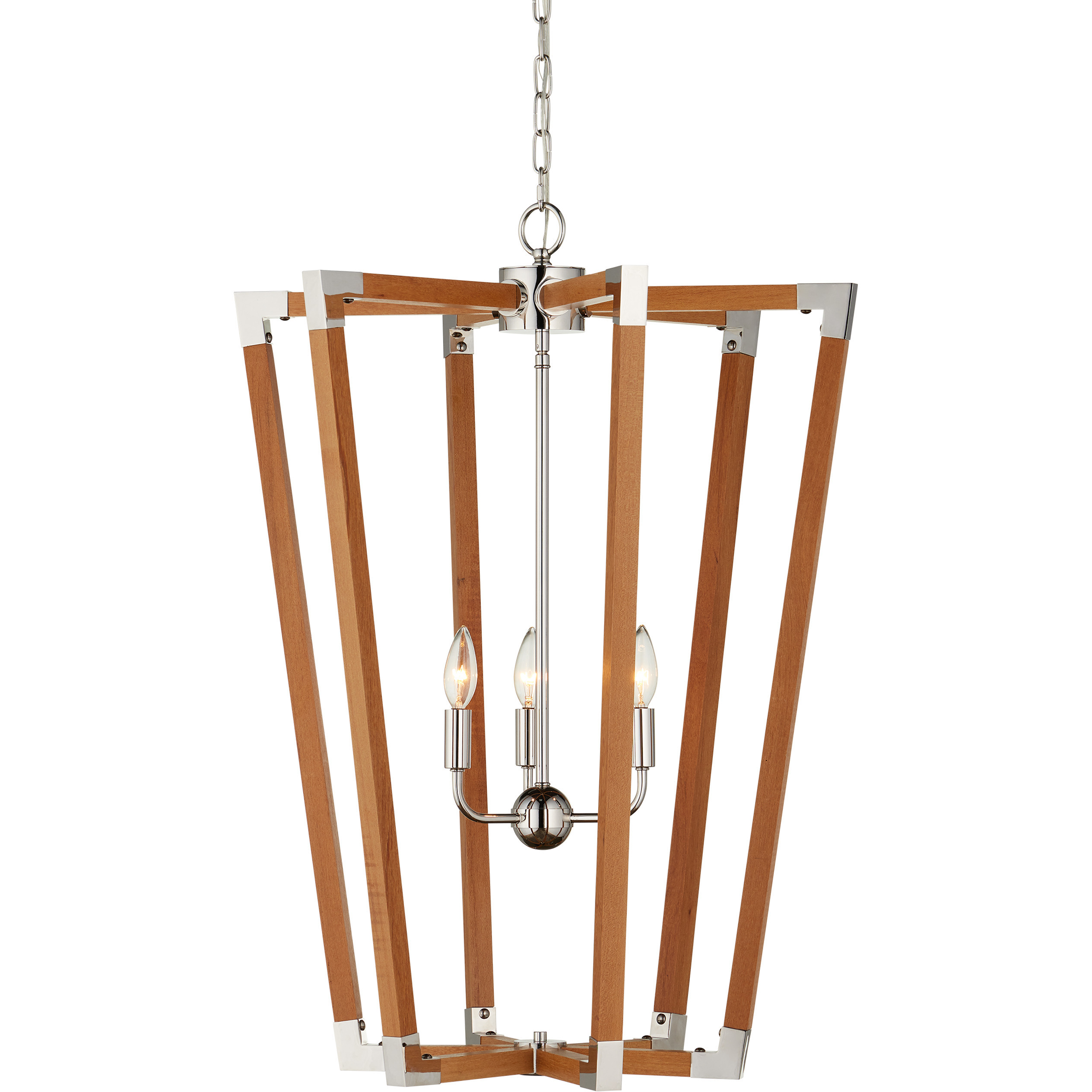 Boyd 3 Light 23.75 inch Natural and Polished Nickel Lantern Pendant Ceiling Light