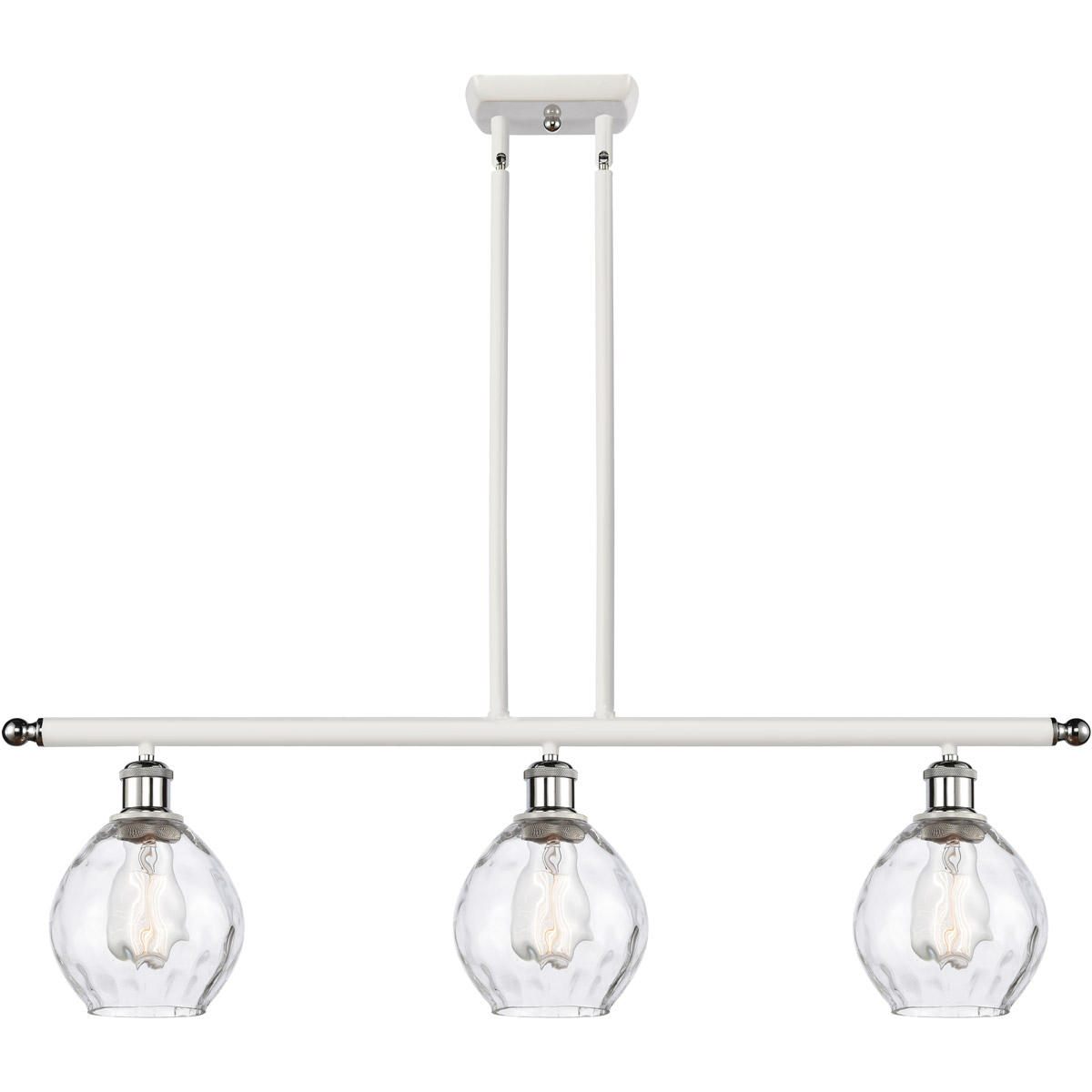 Ballston Small Waverly LED 36 inch White and Polished Chrome Island Light Ceiling Light, Ballston