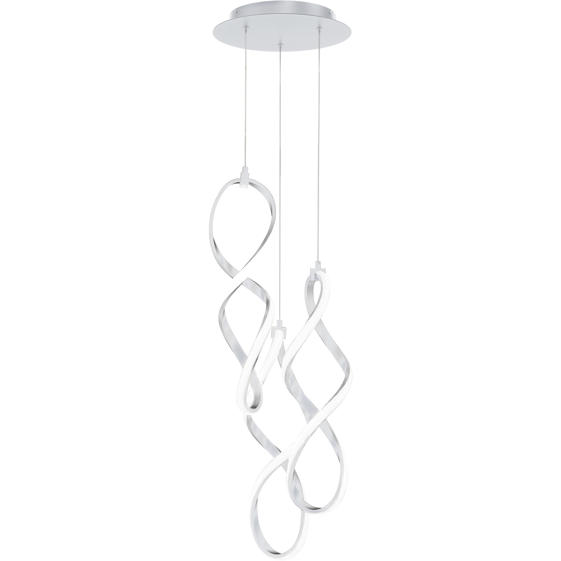 Interlace LED 11.75 inch Chrome Multi-Light Pendant Ceiling Light, dweLED