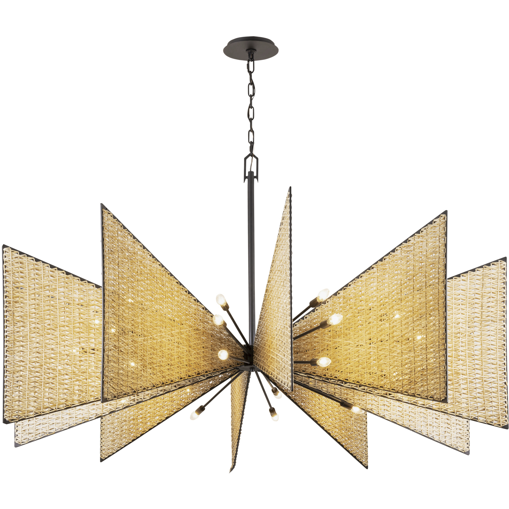 Machina 30 Light 73 inch Matte Black with Sulihiya Chandelier Ceiling Light