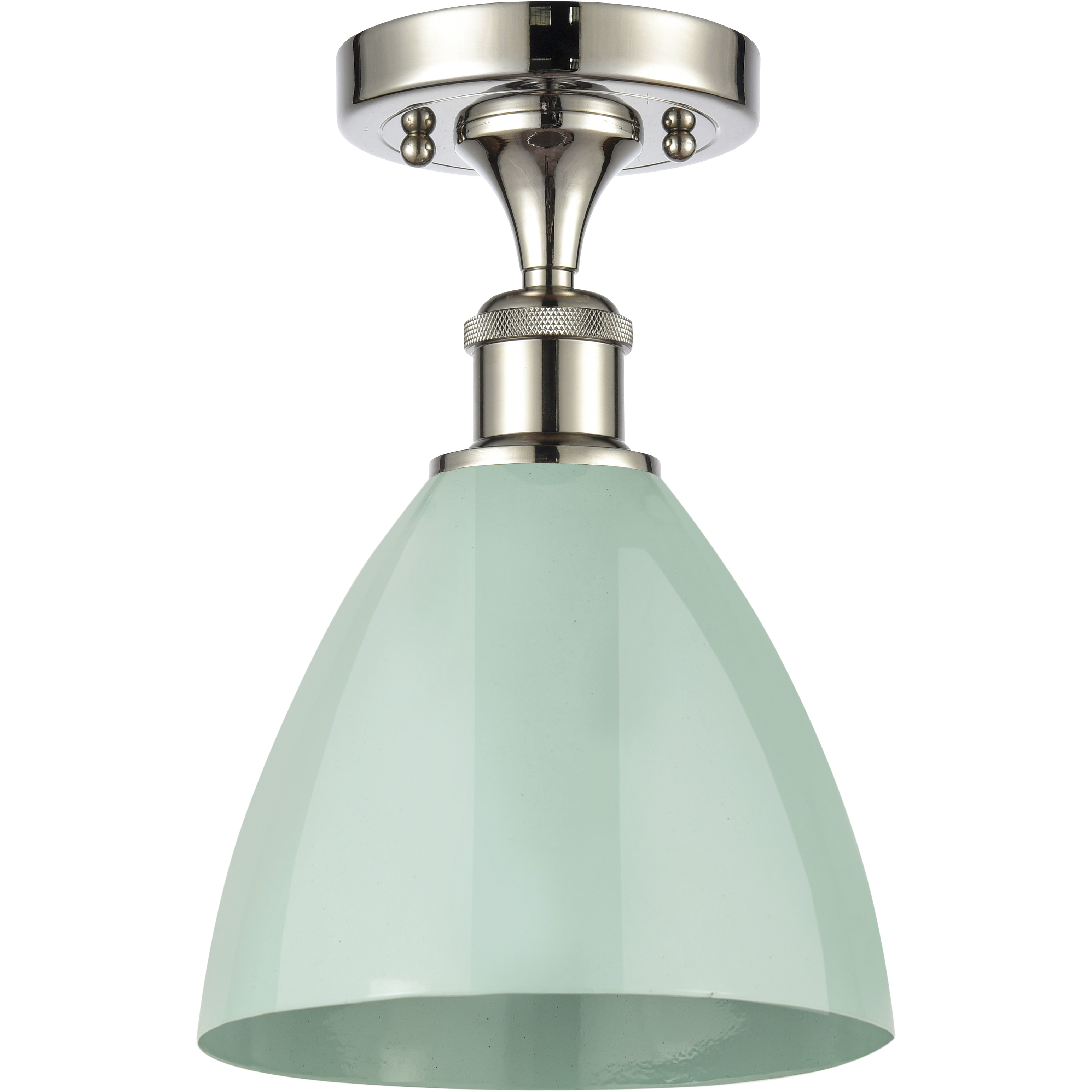 Plymouth Dome 1 Light 7.5 inch Polished Nickel Semi-Flush Mount Ceiling Light