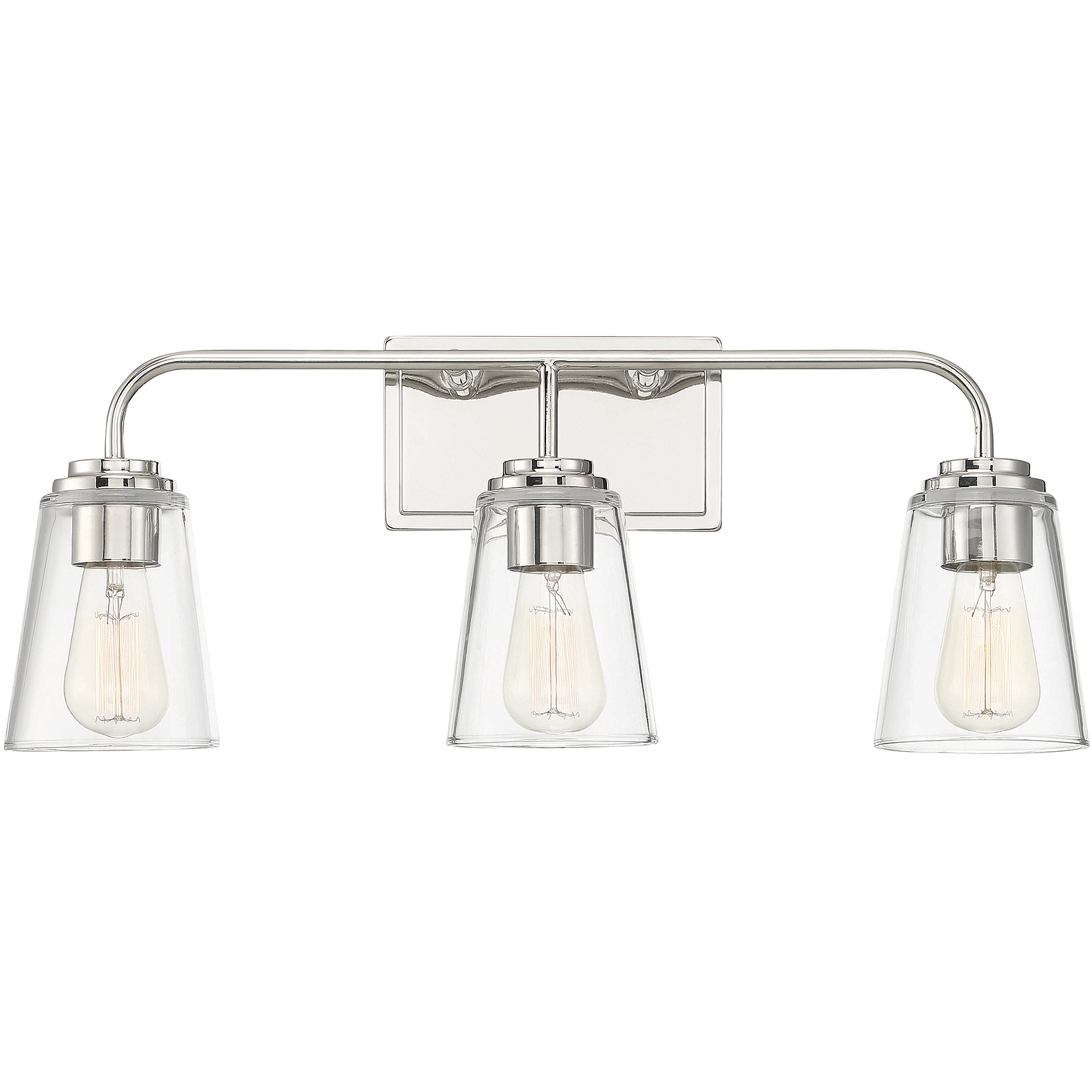 Transitional 3 Light 24 inch Polished Nickel Bathroom Vanity Light Wall Light