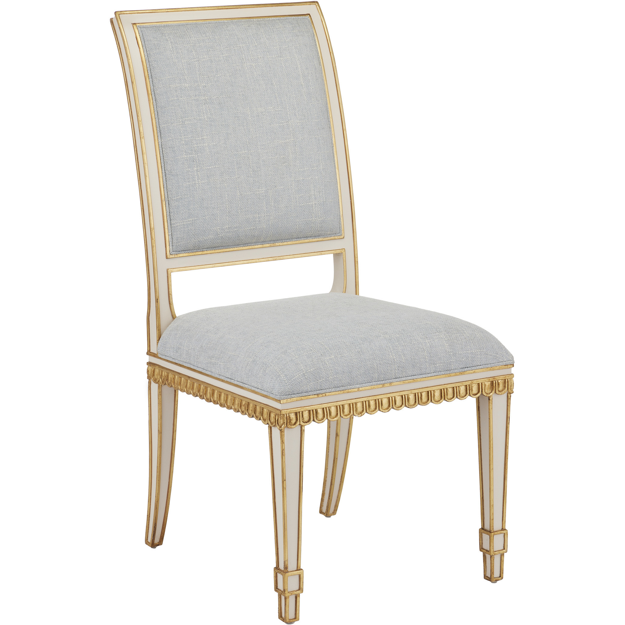 Ines Ivory and Antique Gold and Mixology Moonstone Chair