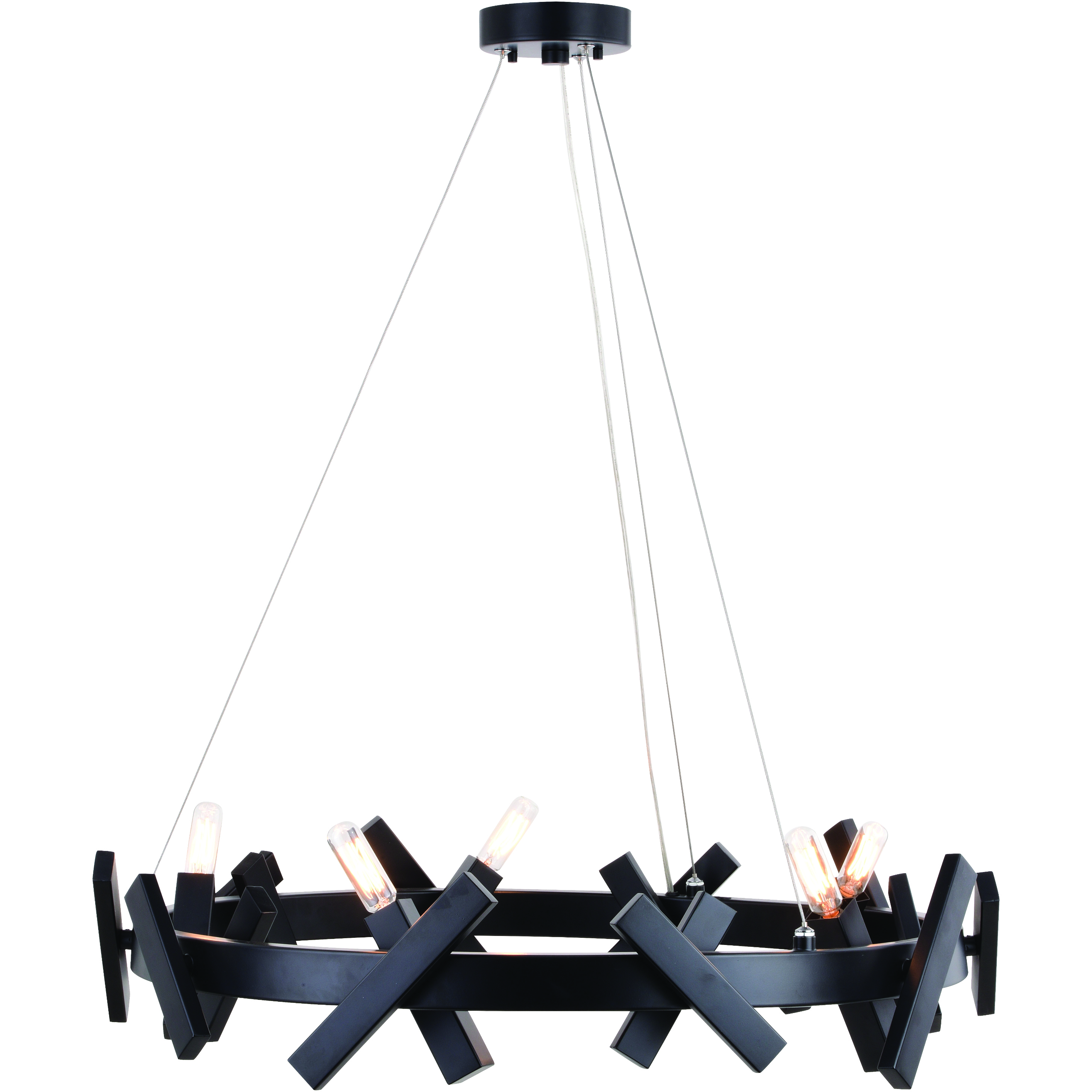 Wells LED 28 inch Matte Black Chandelier Ceiling Light