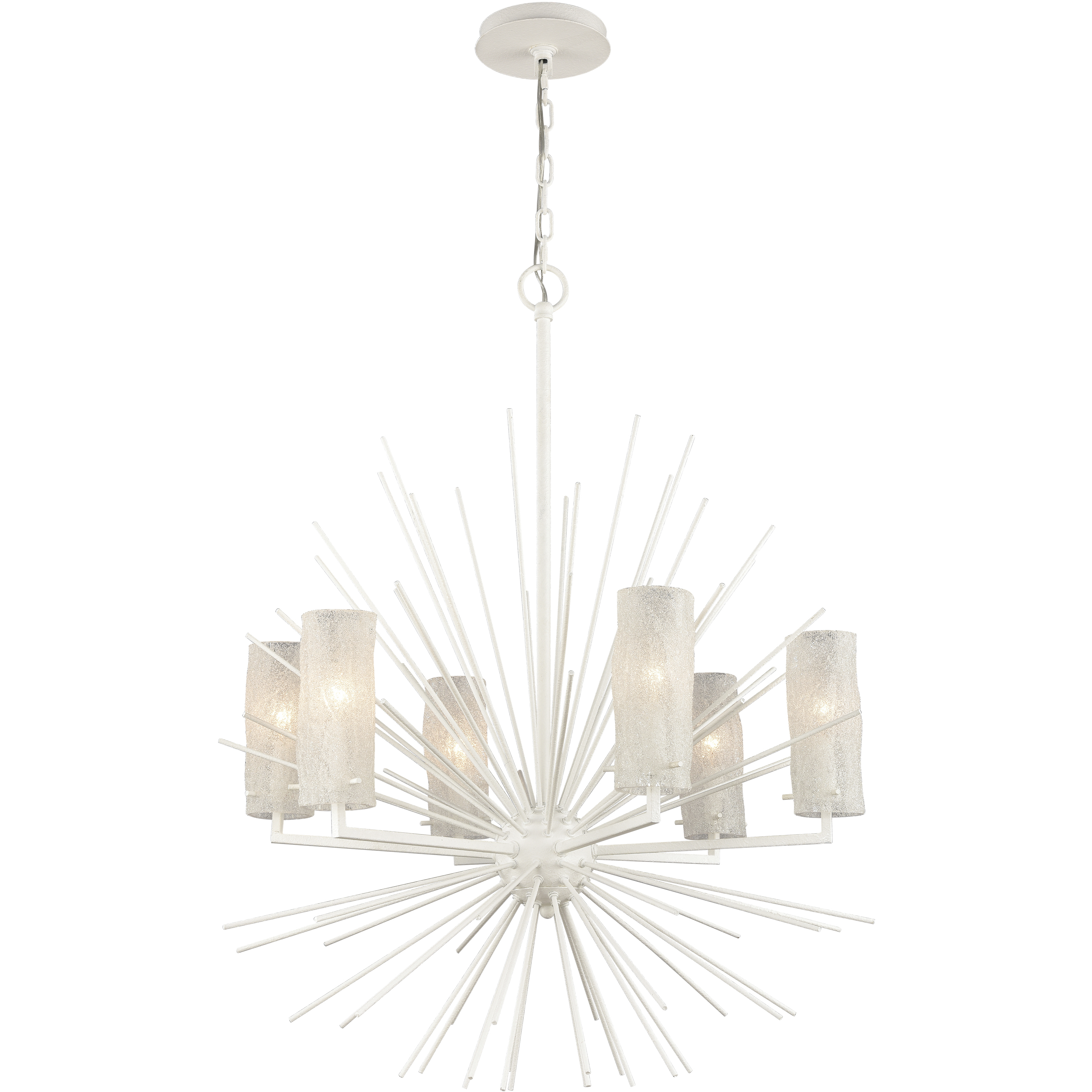 Sea Urchin 6 Light 27 inch White Coral Chandelier Ceiling Light
