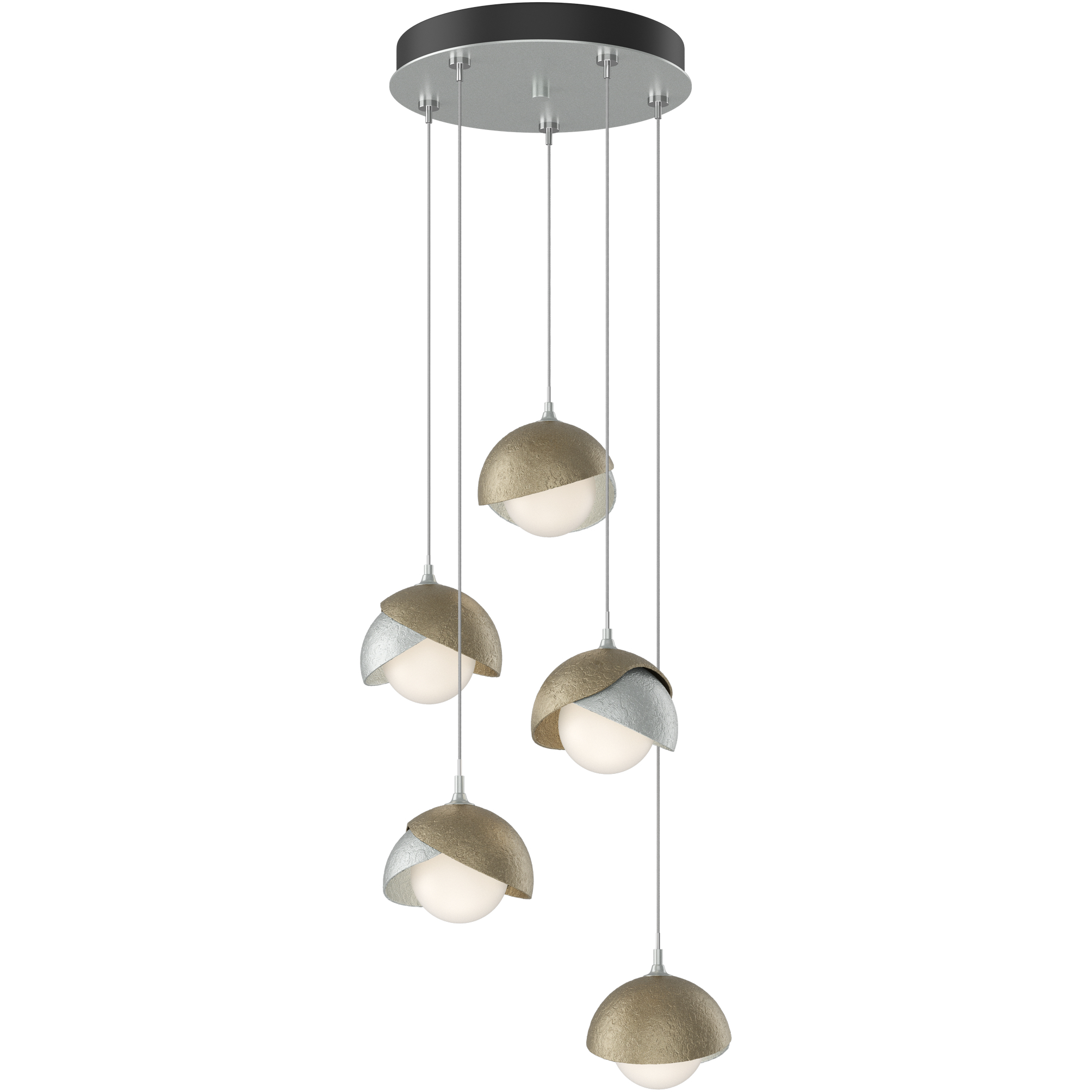 Brooklyn 5 Light 16 inch Vintage Platinum with Soft Gold Pendant Ceiling Light in Vintage Platinum/Soft Gold, Long