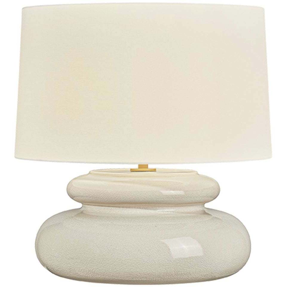 Pia 20 inch 15 watt Aged Brass and Ceramic Butter Crackle Table Lamp Portable Light