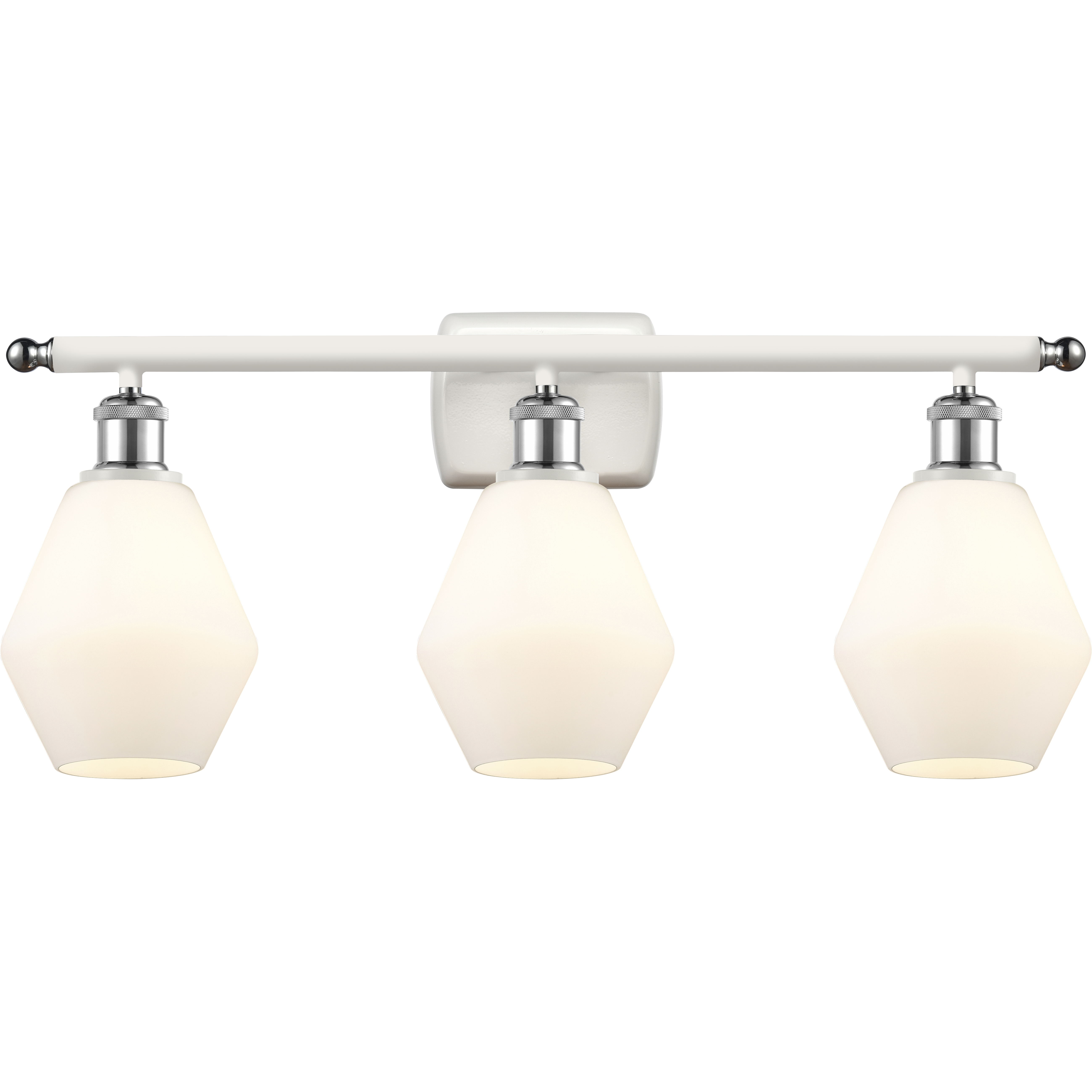 Ballston Cindyrella LED 26 inch White and Polished Chrome Bath Vanity Light Wall Light in Matte White Glass