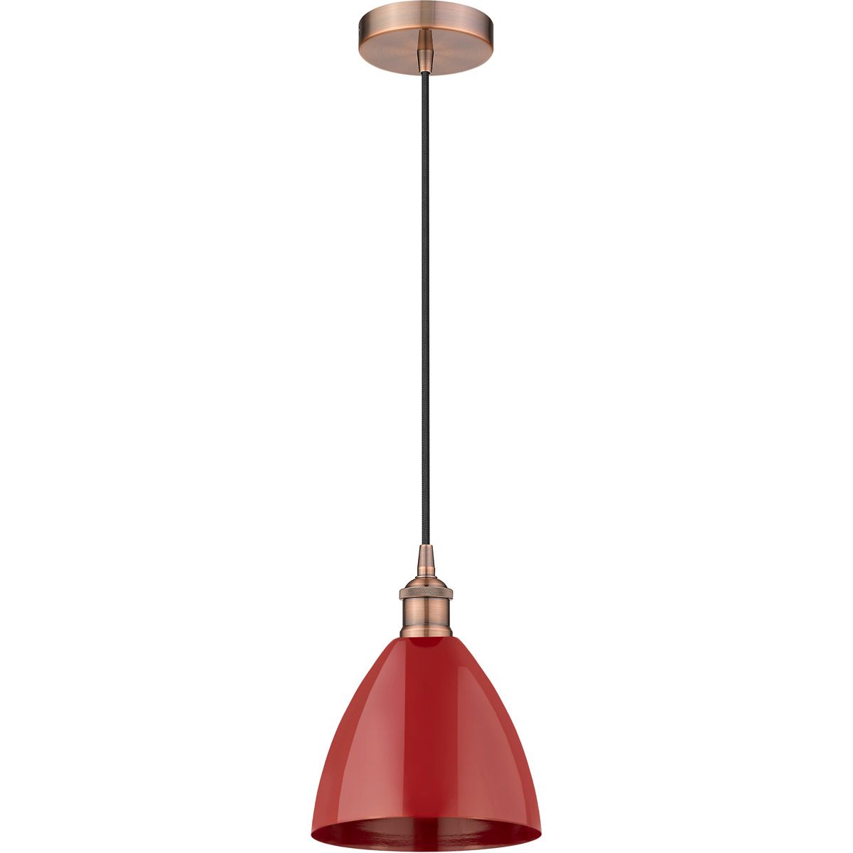 Edison Plymouth Dome LED 8 inch Antique Copper Mini Pendant Ceiling Light