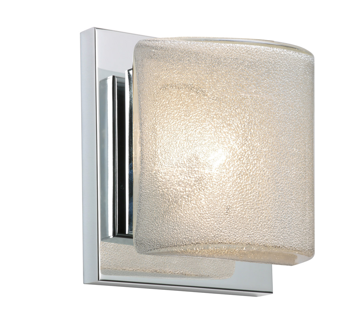 Paolo 1 Light 5 inch Chrome ADA Mini Sconce Wall Light in Halogen, Glitter Glass