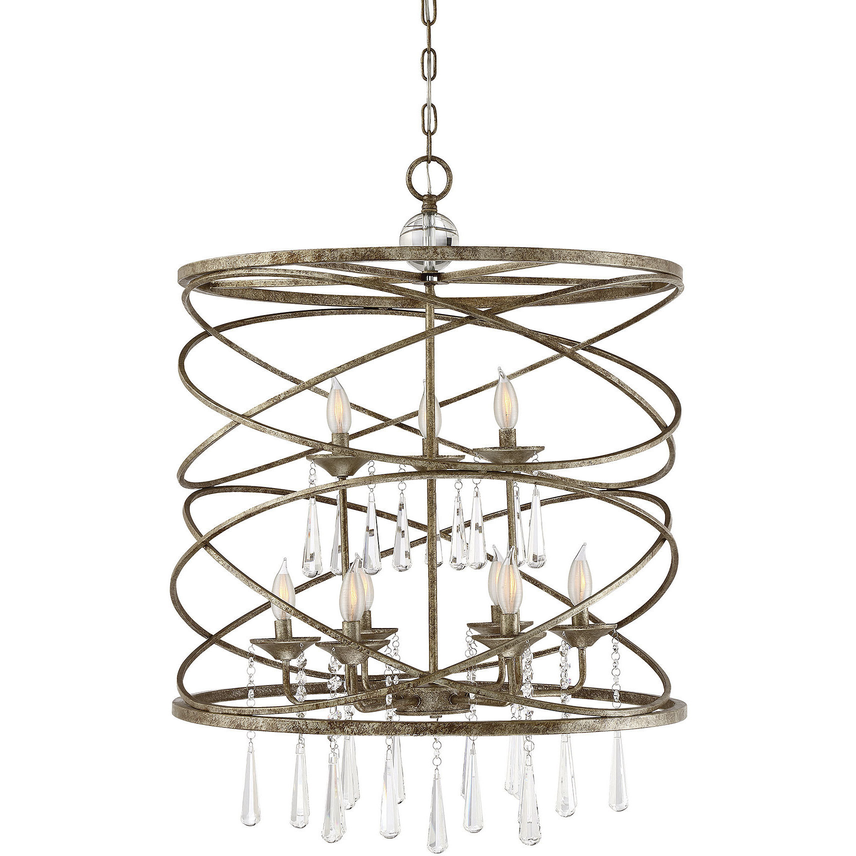 Trumbull 9 Light 26 inch Brittannia Gold Pendant Ceiling Light