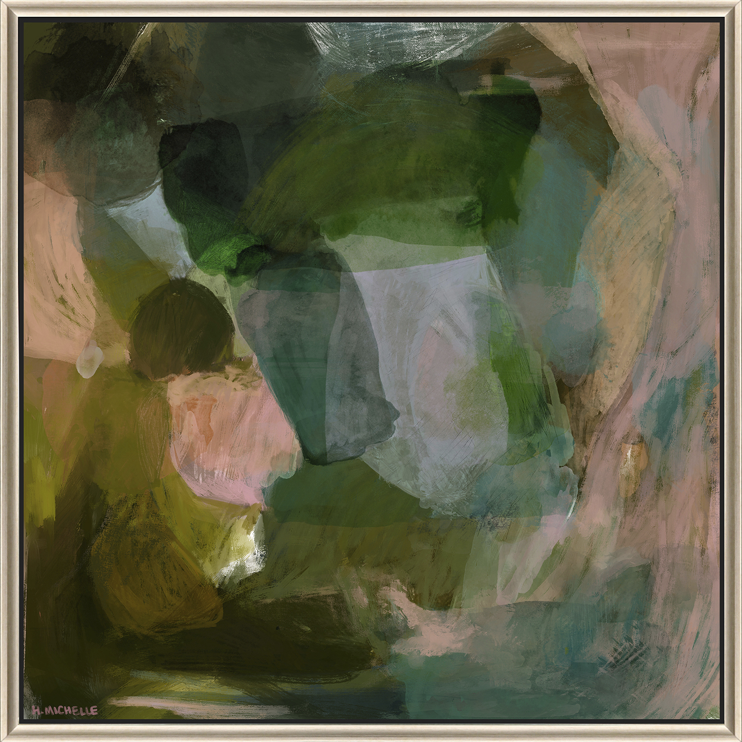 Fruition / Manifest Green and Multi and Pink and White Canvas