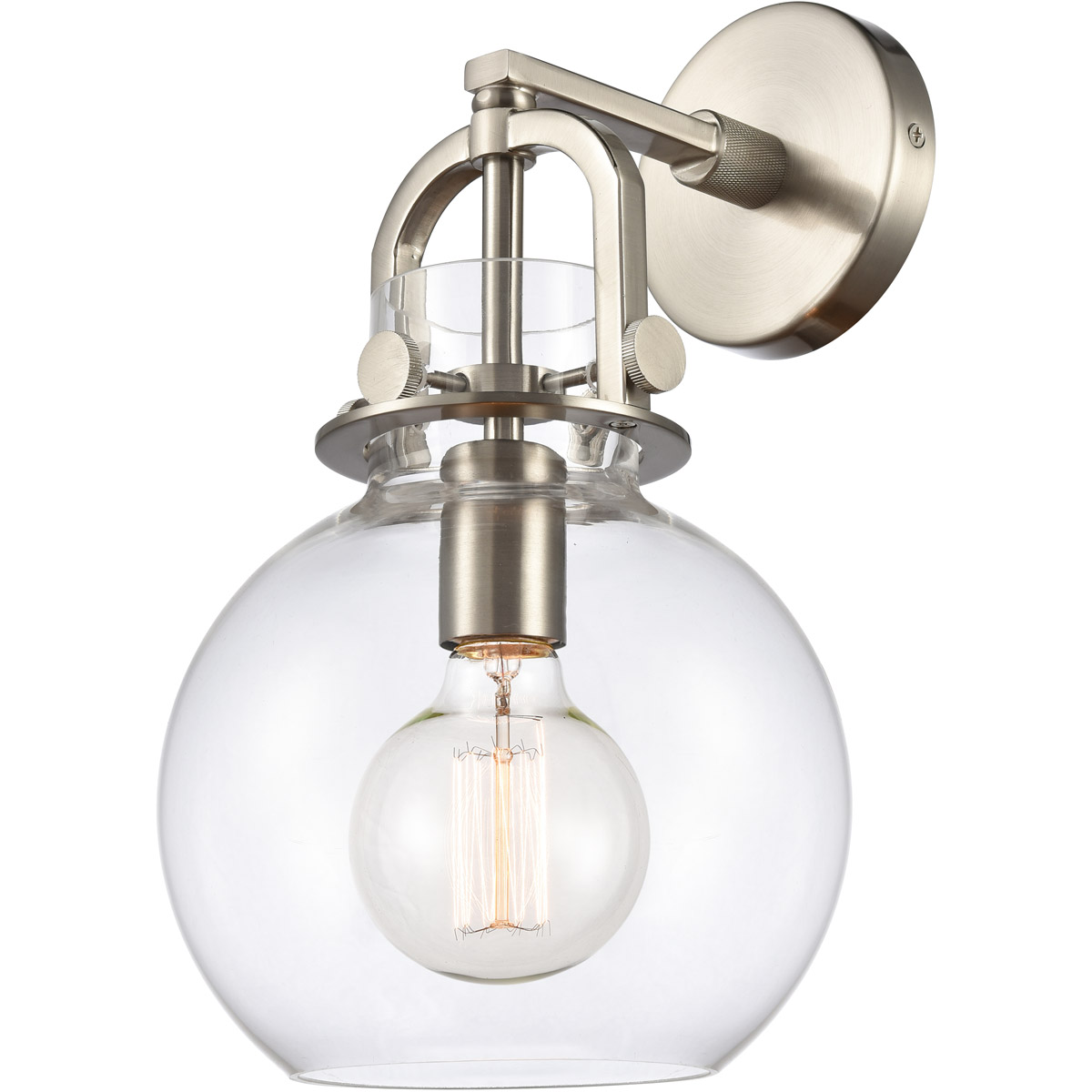 Restoration Newton LED 8 inch Brushed Satin Nickel Sconce Wall Light, Restoration