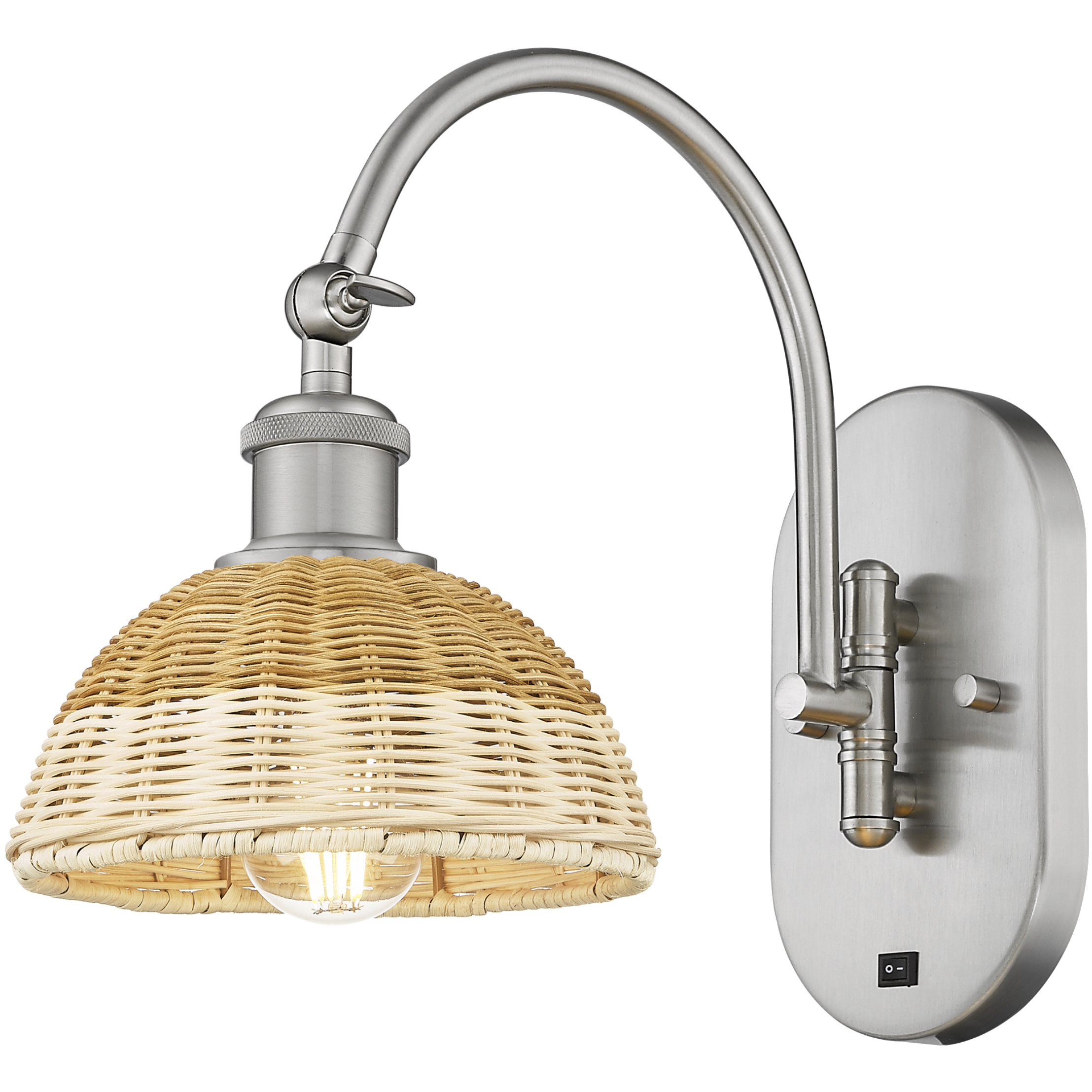 Ballston Bristol Natural II 1 Light 7.5 inch Brushed Satin Nickel Swing Arm Sconce Wall Light