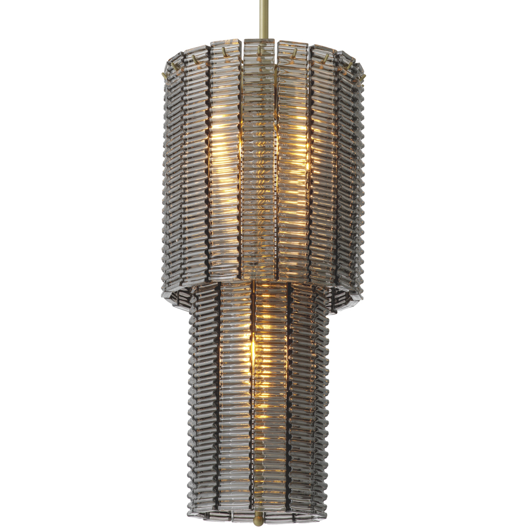 Imperial 6 Light 13.78 inch Brushed Brass and Smoke Glass Chandelier Ceiling Light, Small