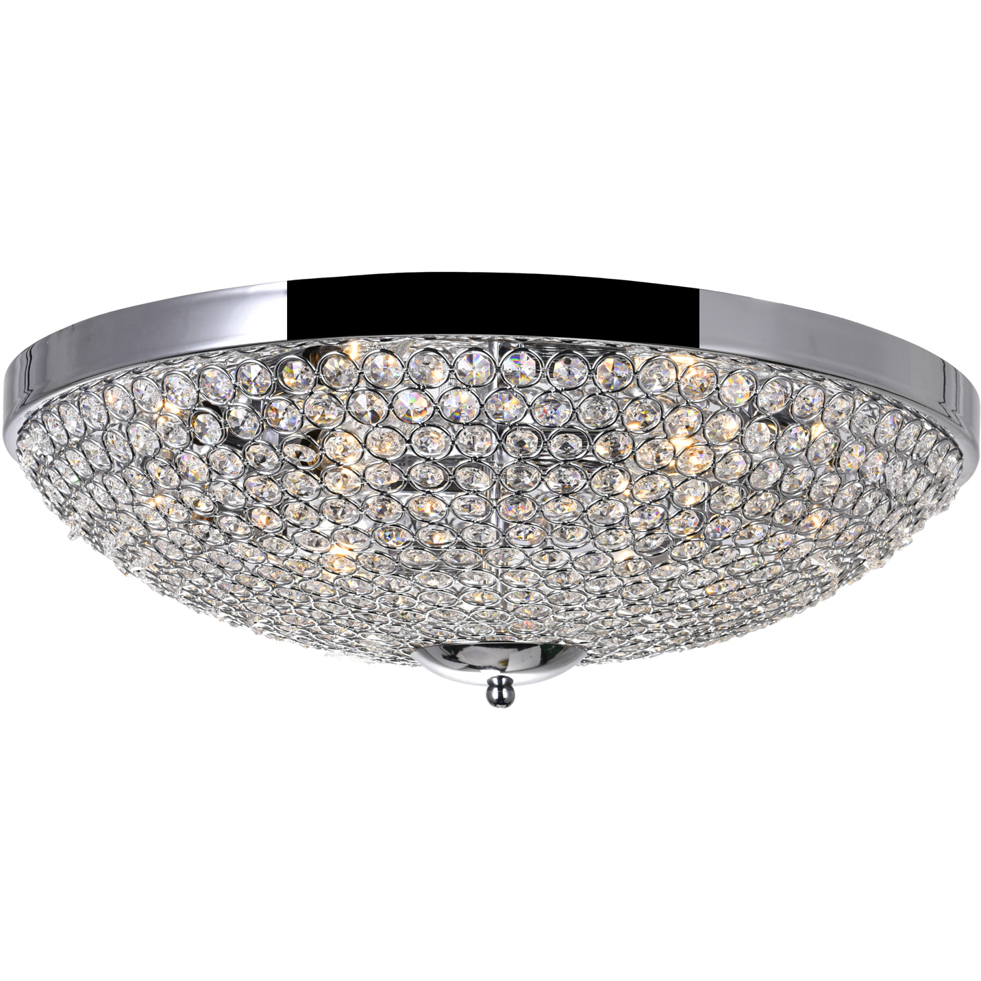 Globe 6 Light 20 inch Chrome Bowl Flush Mount Ceiling Light