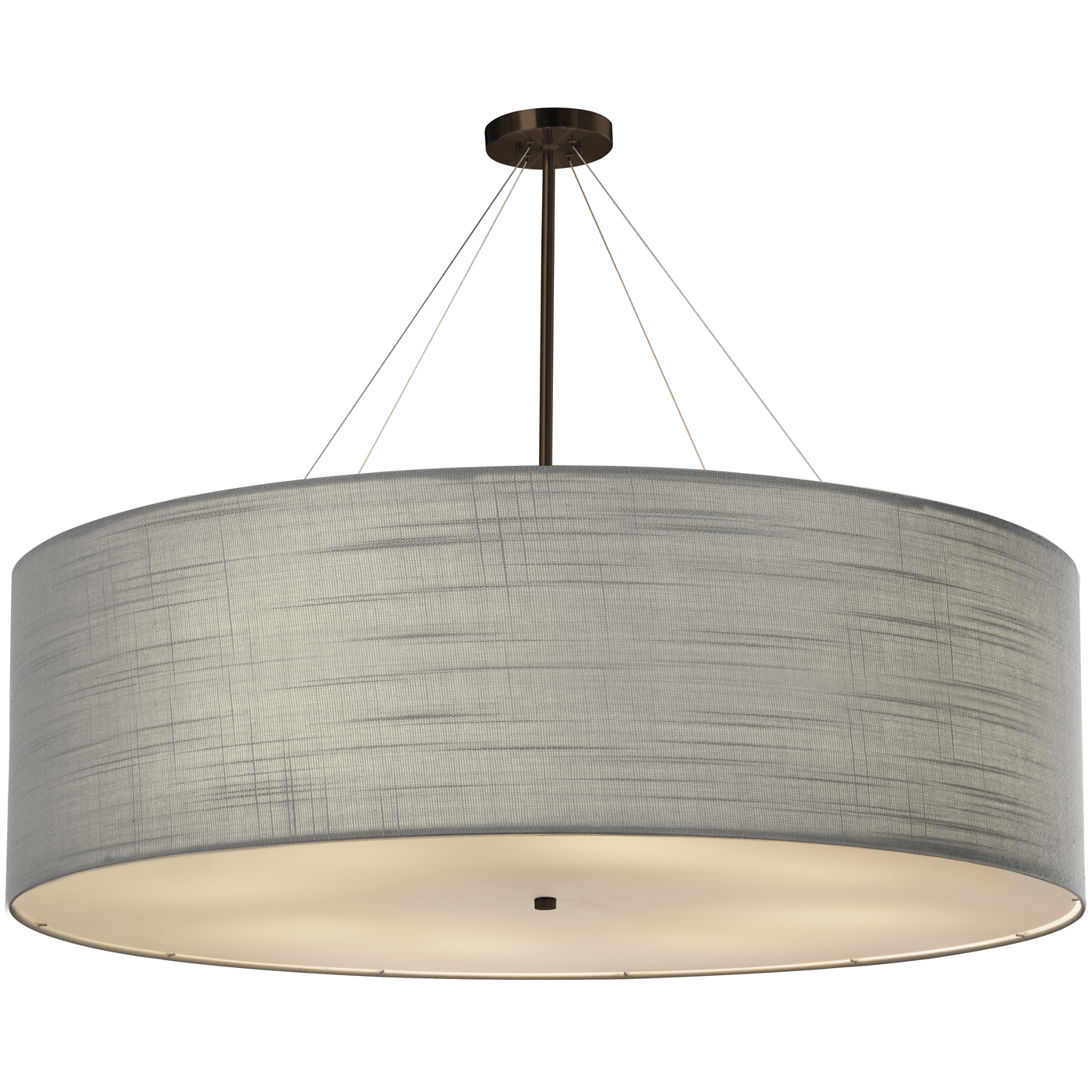 Textile 8 Light 48 inch Dark Bronze Drum Pendant Ceiling Light, Classic Family, EVOLV