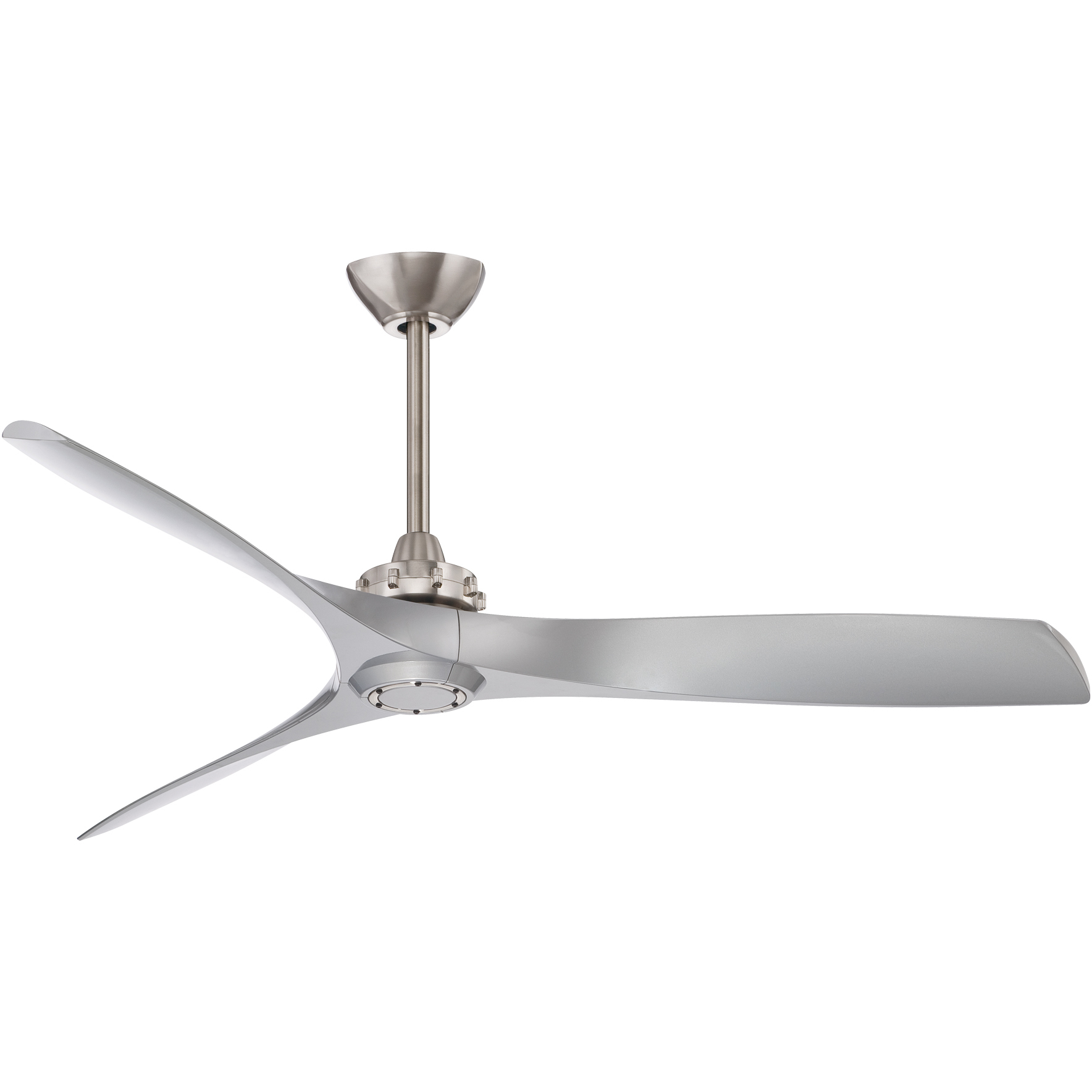 Aviation 60 inch Brushed Nickel/Silver with Silver Blades Ceiling Fan