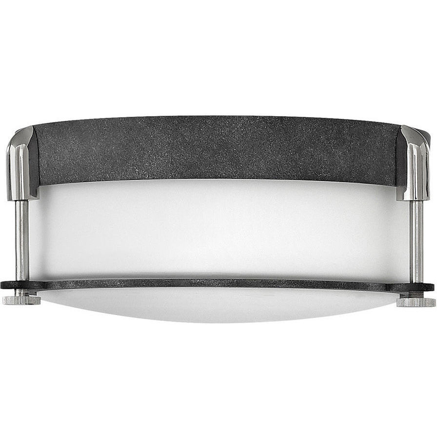 Colbin 2 Light 12.5 inch Aged Zinc with Polished Nickel Indoor Flush Mount Ceiling Light