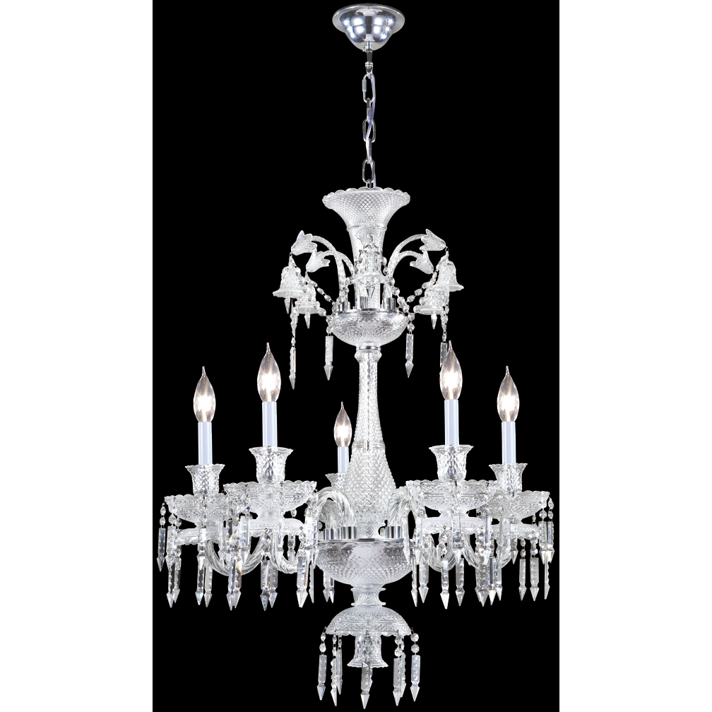 Le Chateau 5 Light 28 inch Silver Chandelier Ceiling Light