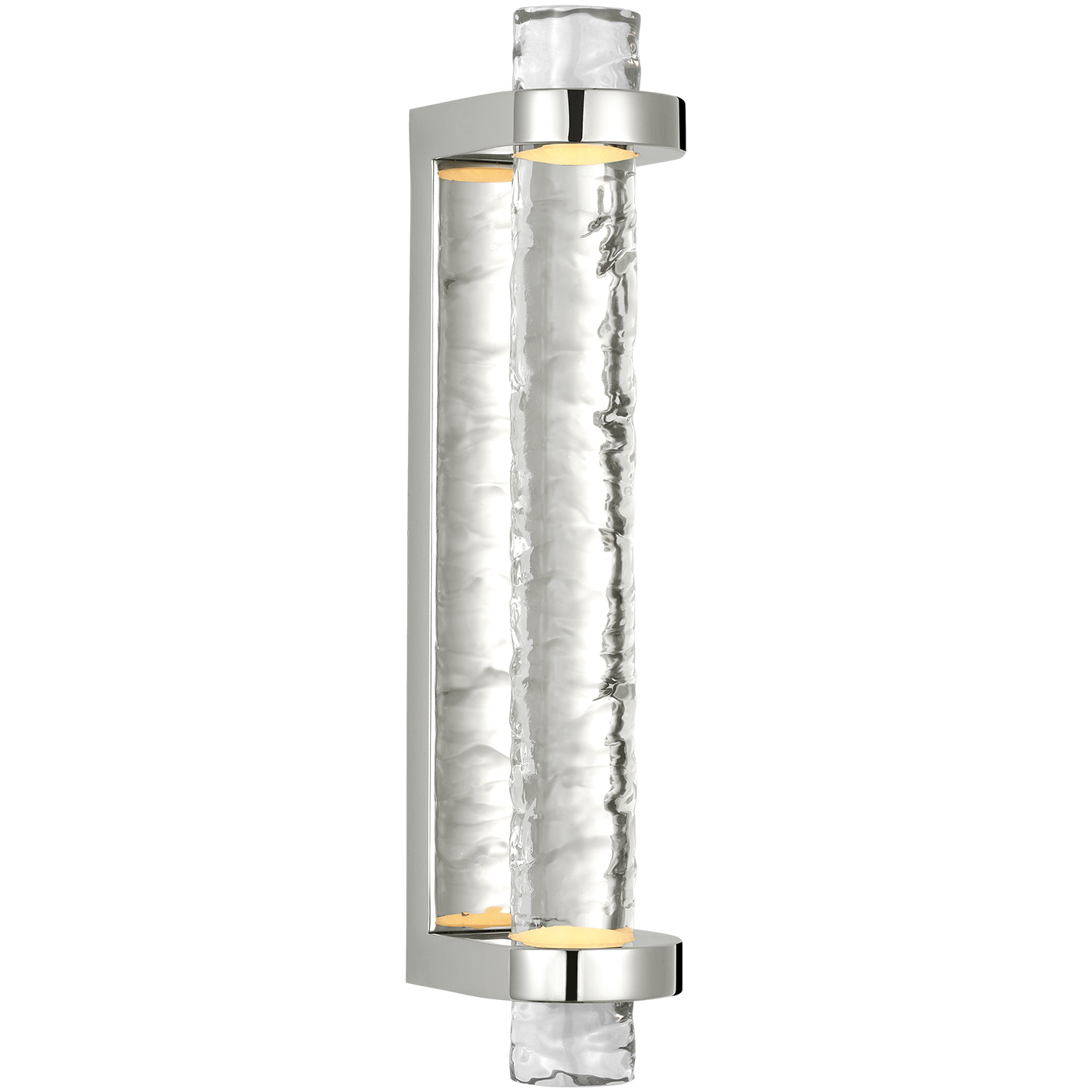 Marie Flanigan Theron LED 3.25 inch Polished Nickel and Clear Wavy Glass Linear Bath Sconce Wall Light