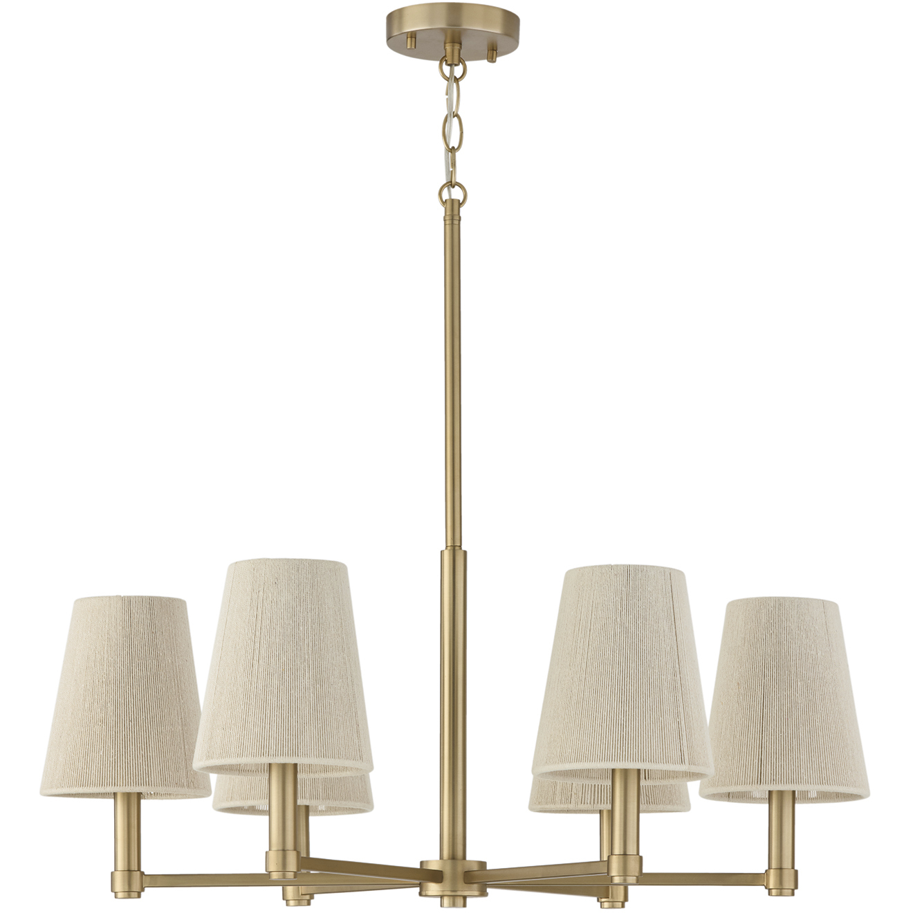 Mira 6 Light 30 inch Matte Brass Chandelier Ceiling Light