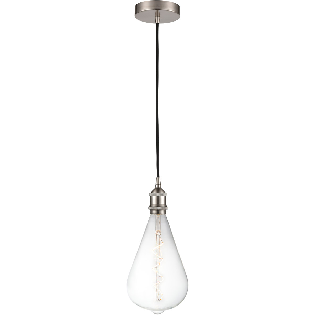 Ballston Edison LED 6.5 inch Brushed Satin Nickel Mini Pendant Ceiling Light, Ballston