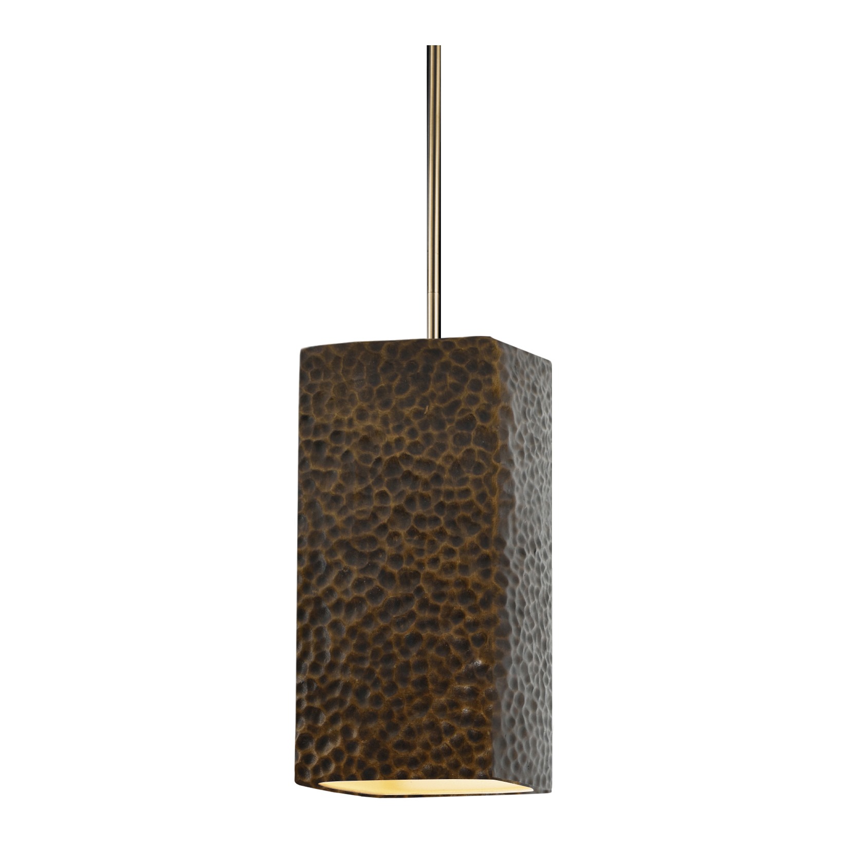 Radiance Collection LED 5.5 inch Hammered Brass with Polished Chrome Pendant Ceiling Light