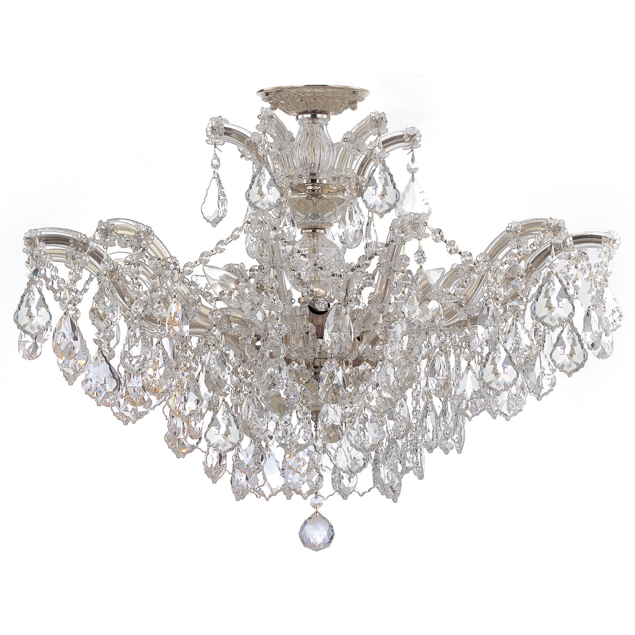 Maria Theresa 6 Light 29 inch Polished Chrome Semi Flush Ceiling Light in Clear Hand Cut