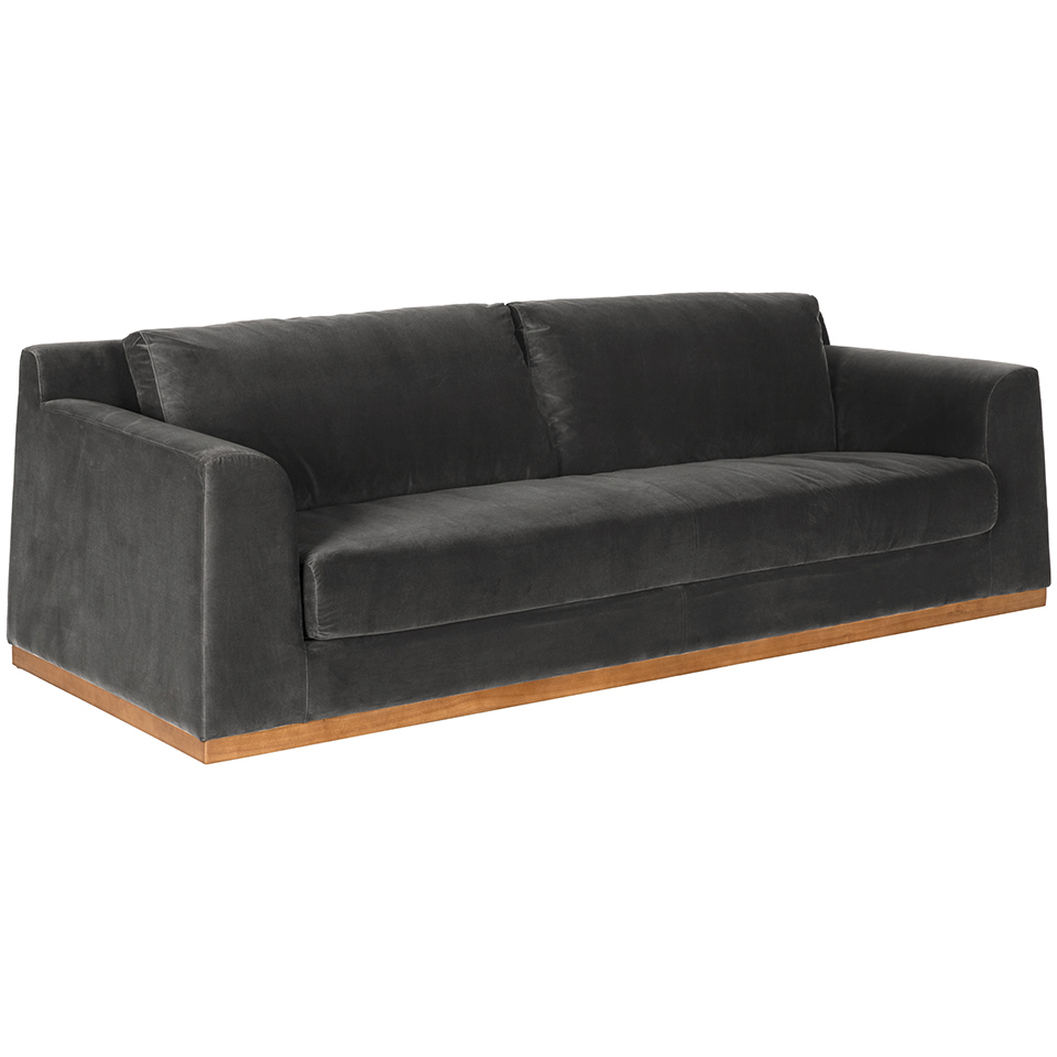 Seville Grey Velvet Sofa