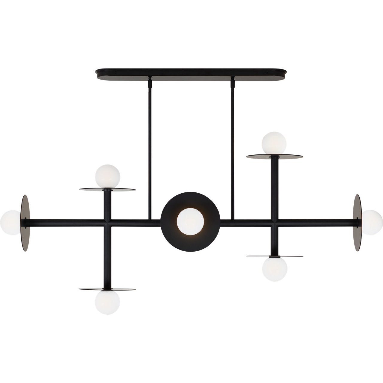 Kelly by Kelly Wearstler Nodes 8 Light 53.13 inch Midnight Black Linear Chandelier Ceiling Light