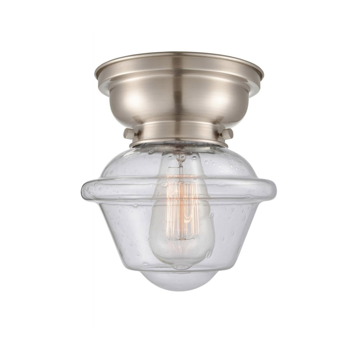 Aditi Small Bell LED 6.25 inch Brushed Brass Flush Mount Ceiling Light in Silver Plated Mercury Glass, Aditi