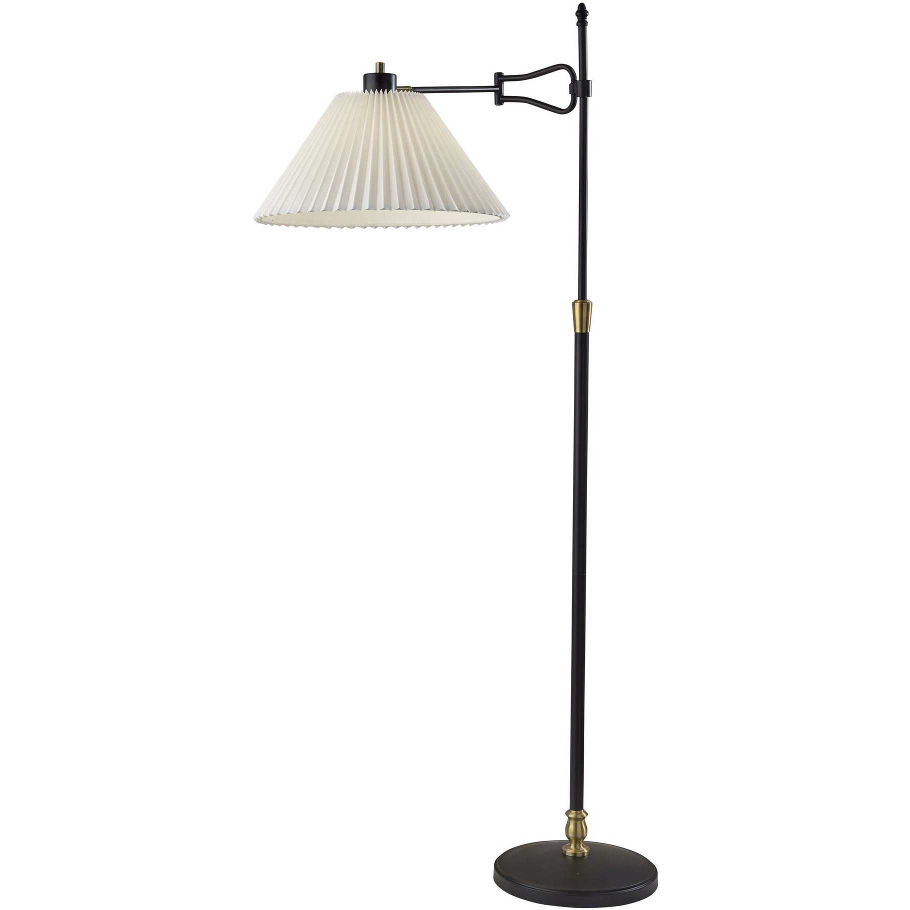 Elijah 61.25 inch 60.00 watt Black and Antique Brass Floor Lamp Portable Light