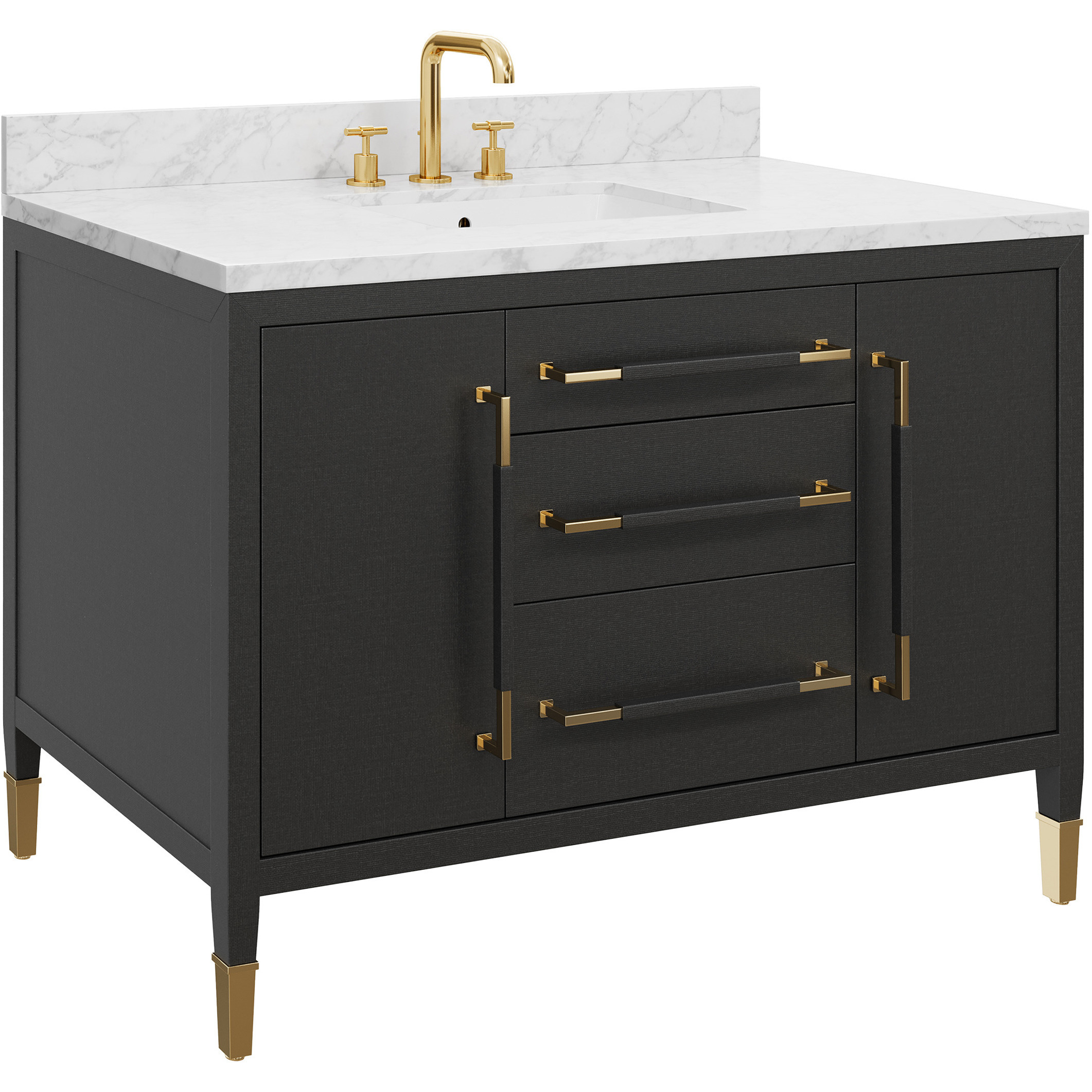 Verona 48 X 34 inch Black and Natural and White and Champagne Bath Vanity Sink