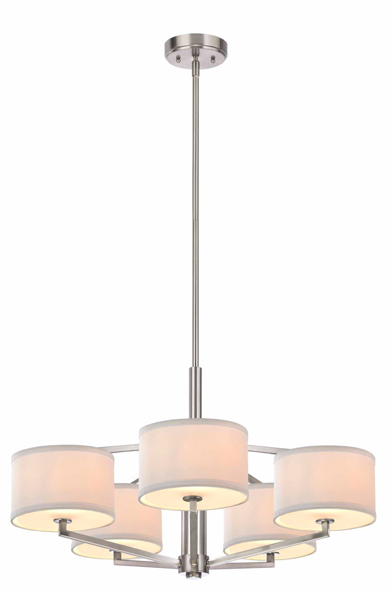 Monaco 5 Light 28 inch Satin Nickel Chandelier Ceiling Light