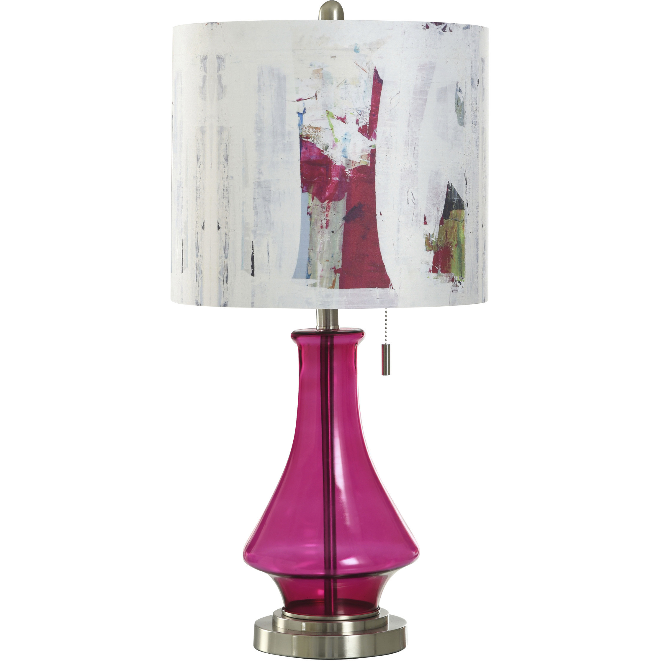 Bleaker 29 inch 150 watt Fuchsia Pink and Silver Table Lamp Portable Light