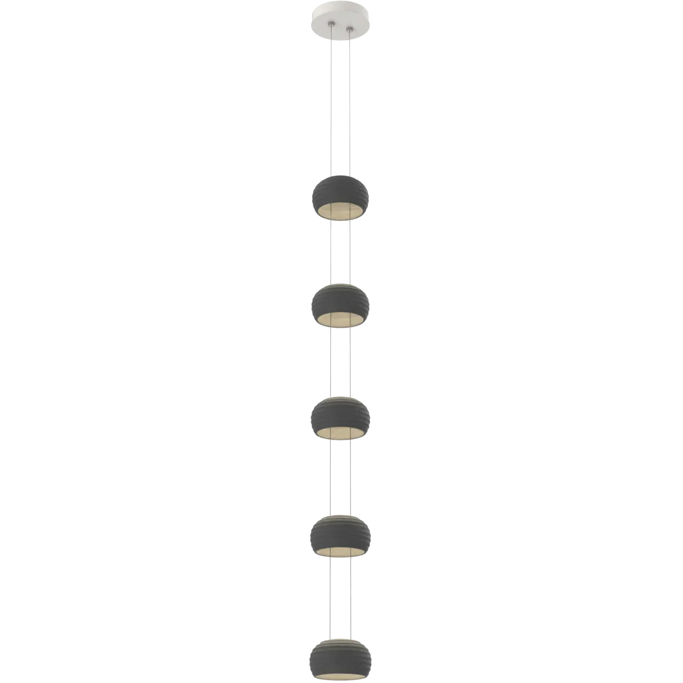 Torno LED 6.4 inch Salt White with Charcoal Stack Pendant Ceiling Light