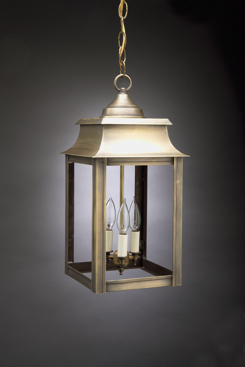 Concord 3 Light 9 inch Antique Copper Hanging Lantern Ceiling Light in Frosted Glass