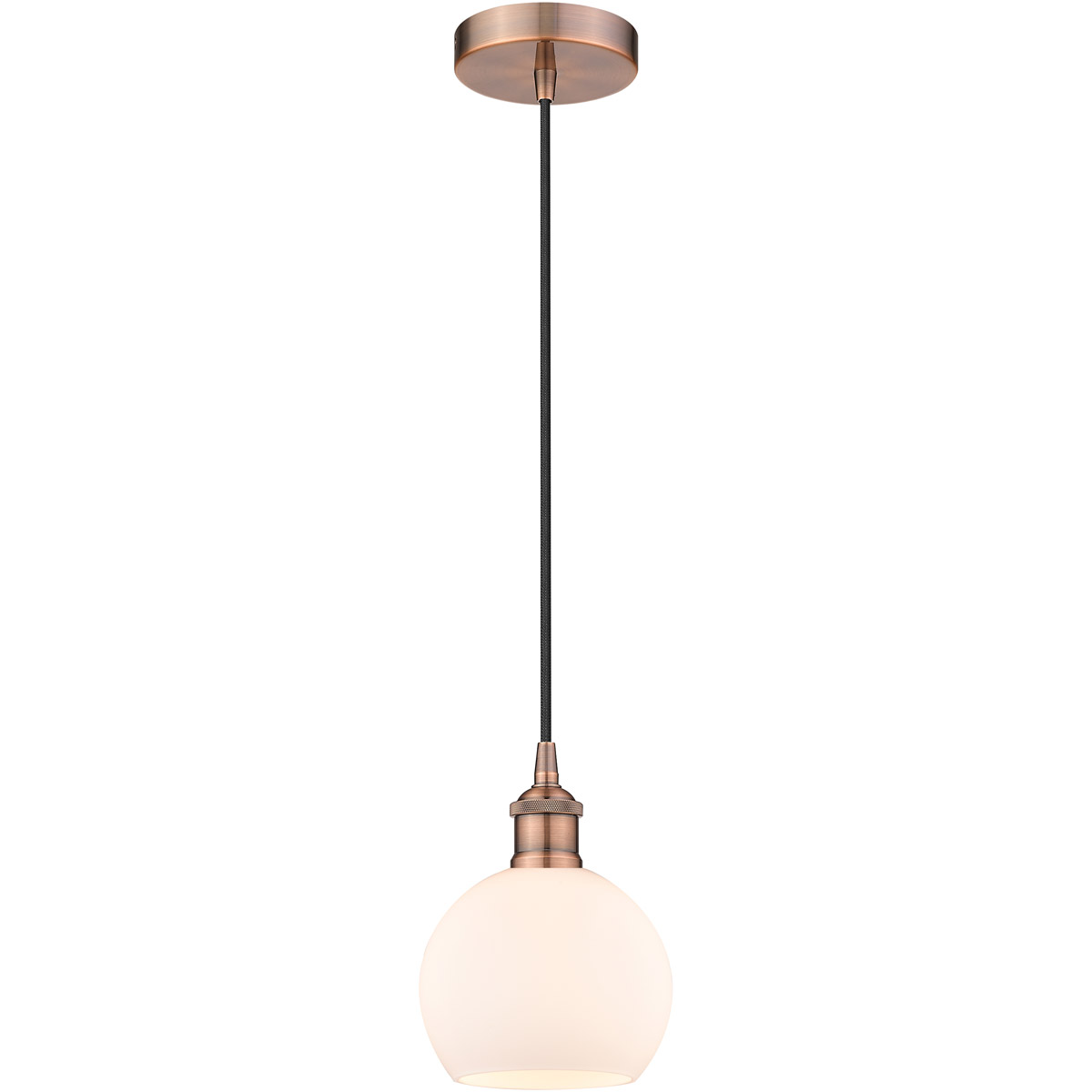 Edison Athens 1 Light 6 inch Antique Copper Mini Pendant Ceiling Light