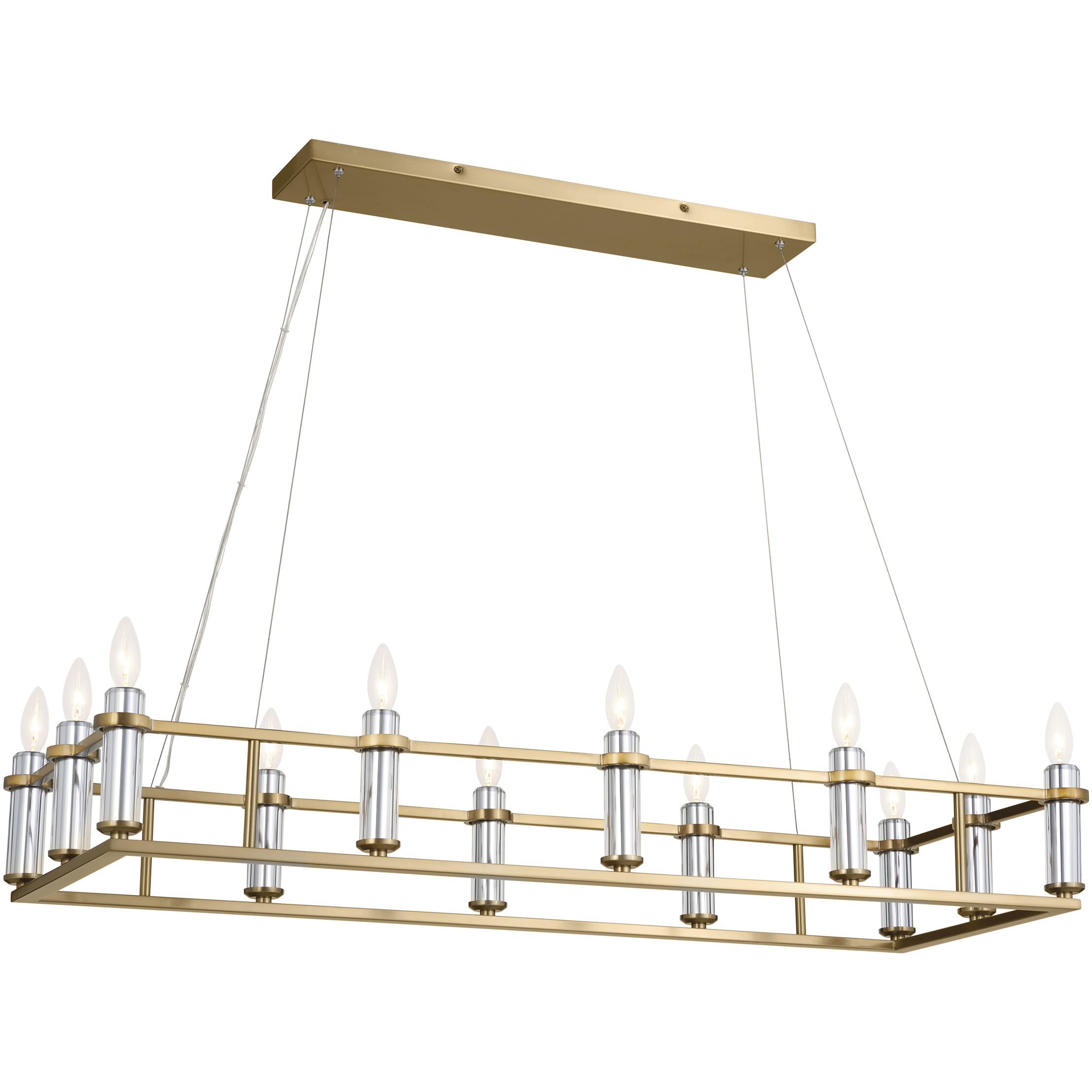Rosalind 12 Light 17 inch Brushed Natural Brass Chandelier Linear Ceiling Light