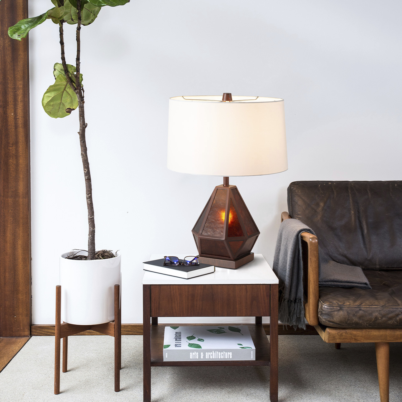 Artifact 22 inch 40 watt Dark Walnut and Espresso Bronze Table Lamp Portable Light