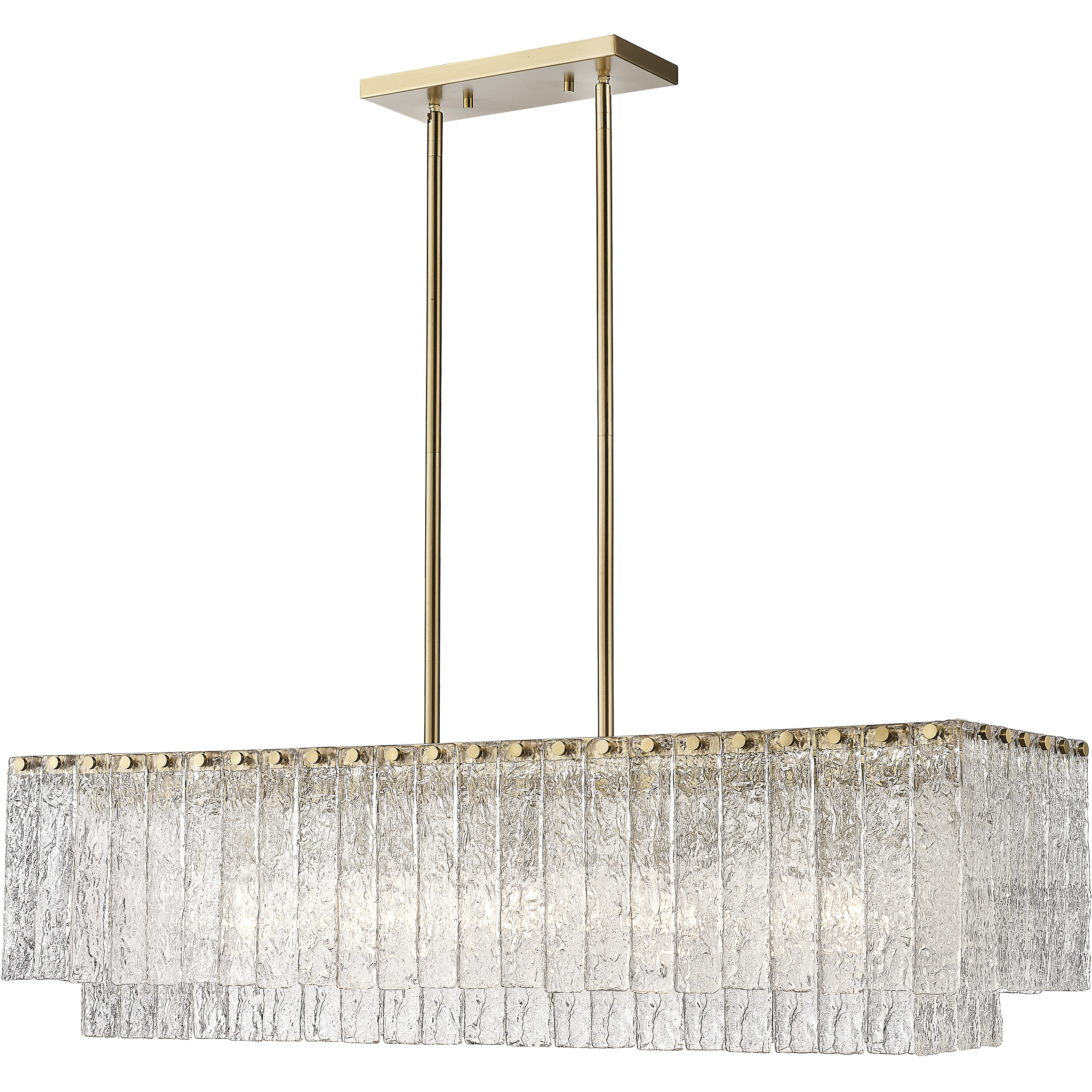 Glacier Linear Chandelier Ceiling Light in Modern Gold