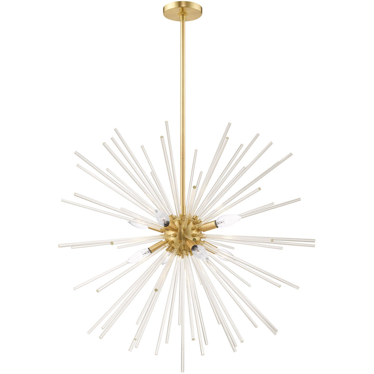 Utopia 8 Light 34 inch Satin Brass Pendant Chandelier Ceiling Light