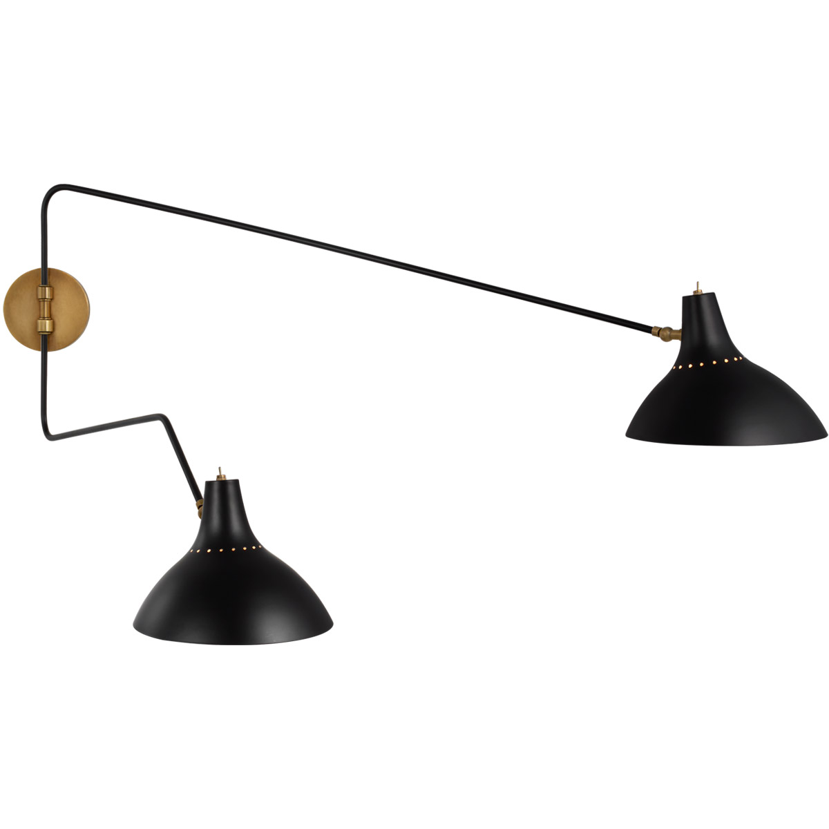 AERIN Charlton 9.25 inch 40 watt Black Double Wall Light, Large