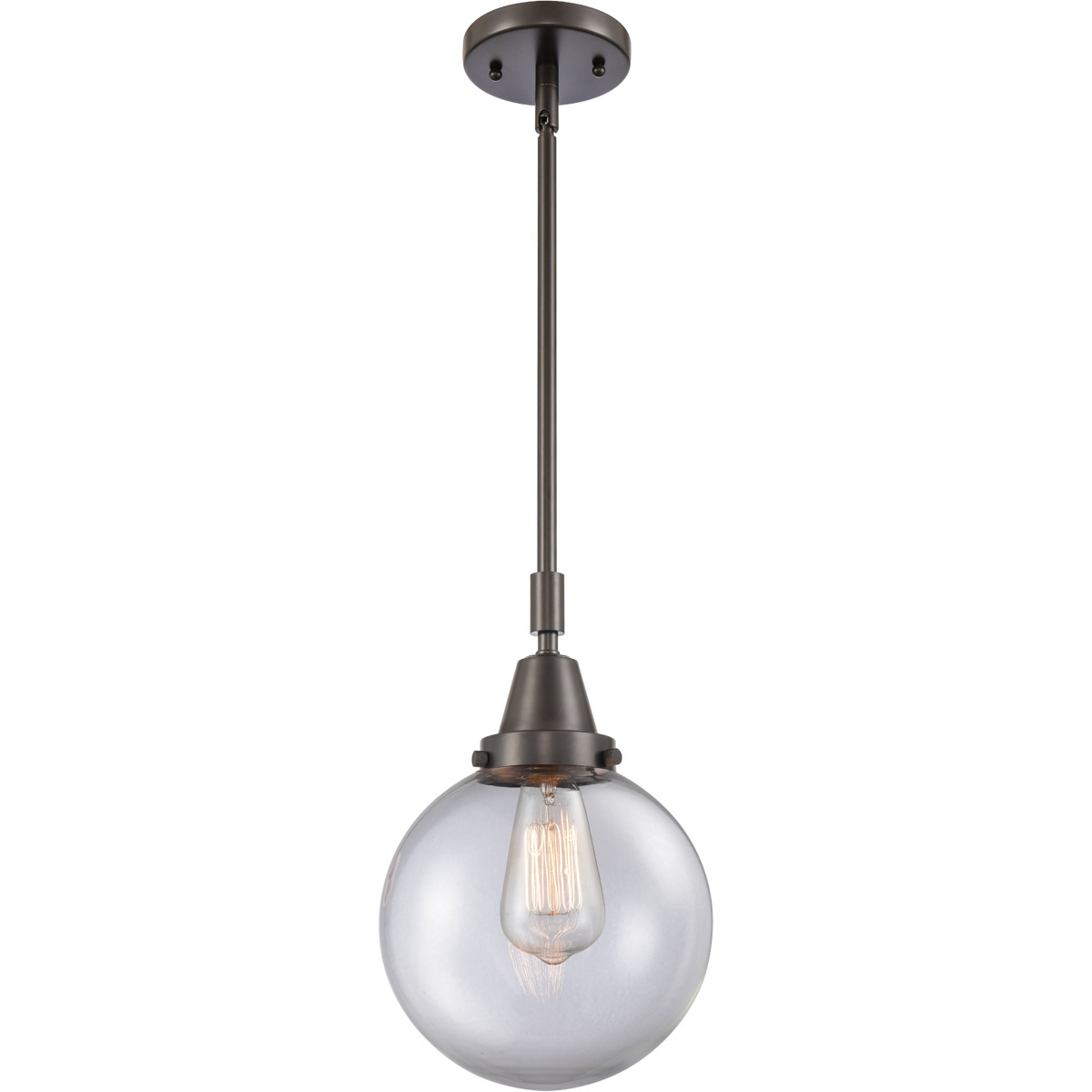 Franklin Restoration Beacon LED 8 inch Oil Rubbed Bronze Mini Pendant Ceiling Light in Clear Glass