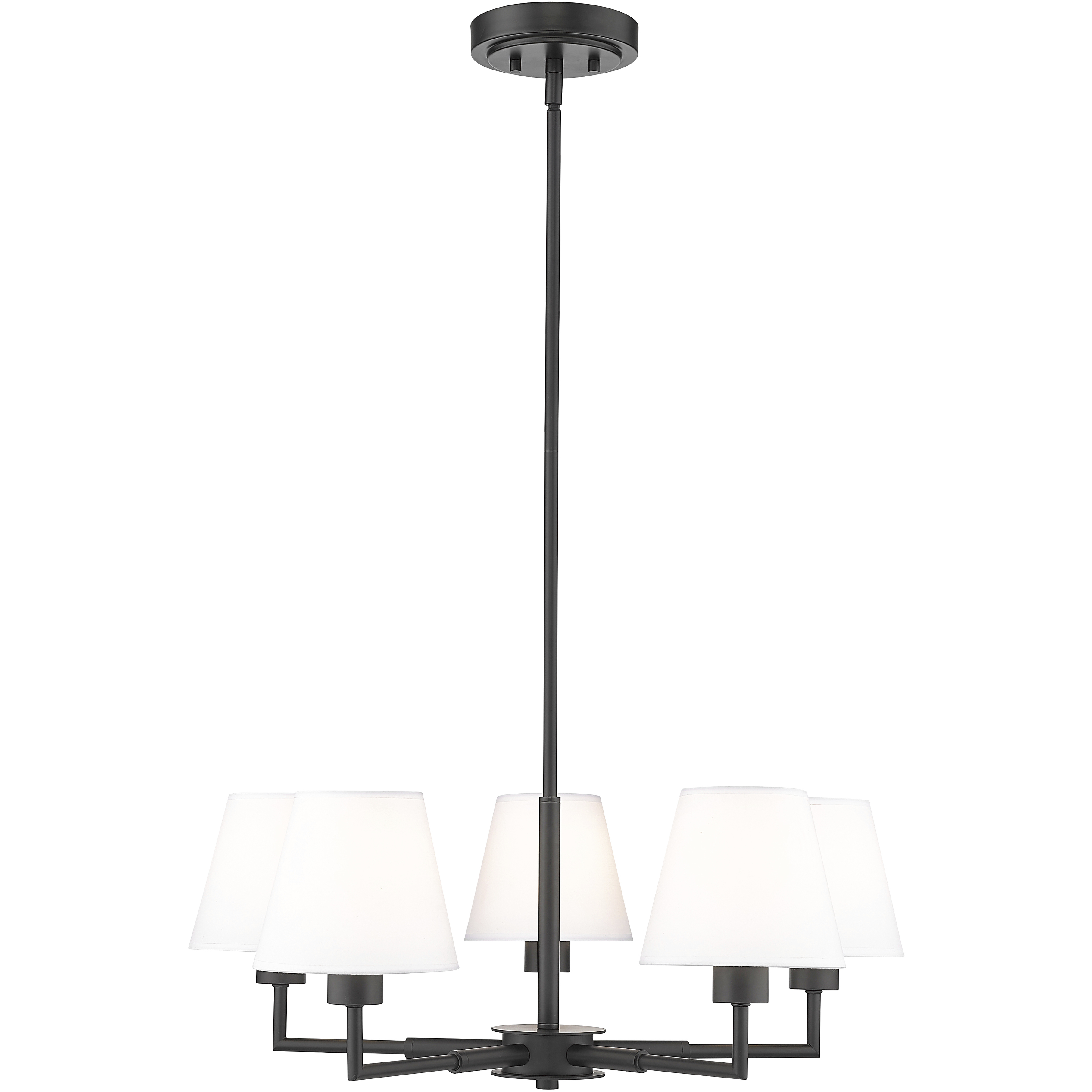 Leila 5 Light 26 inch Matte Black Chandelier Ceiling Light